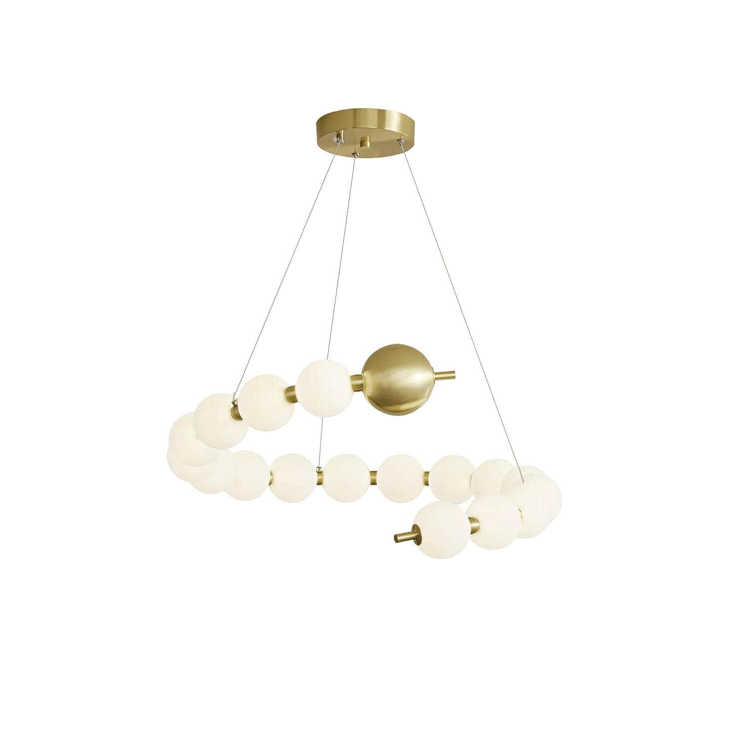 Hevrin Elegance Art Pearls Plastic Chandelier-Neutral Decor