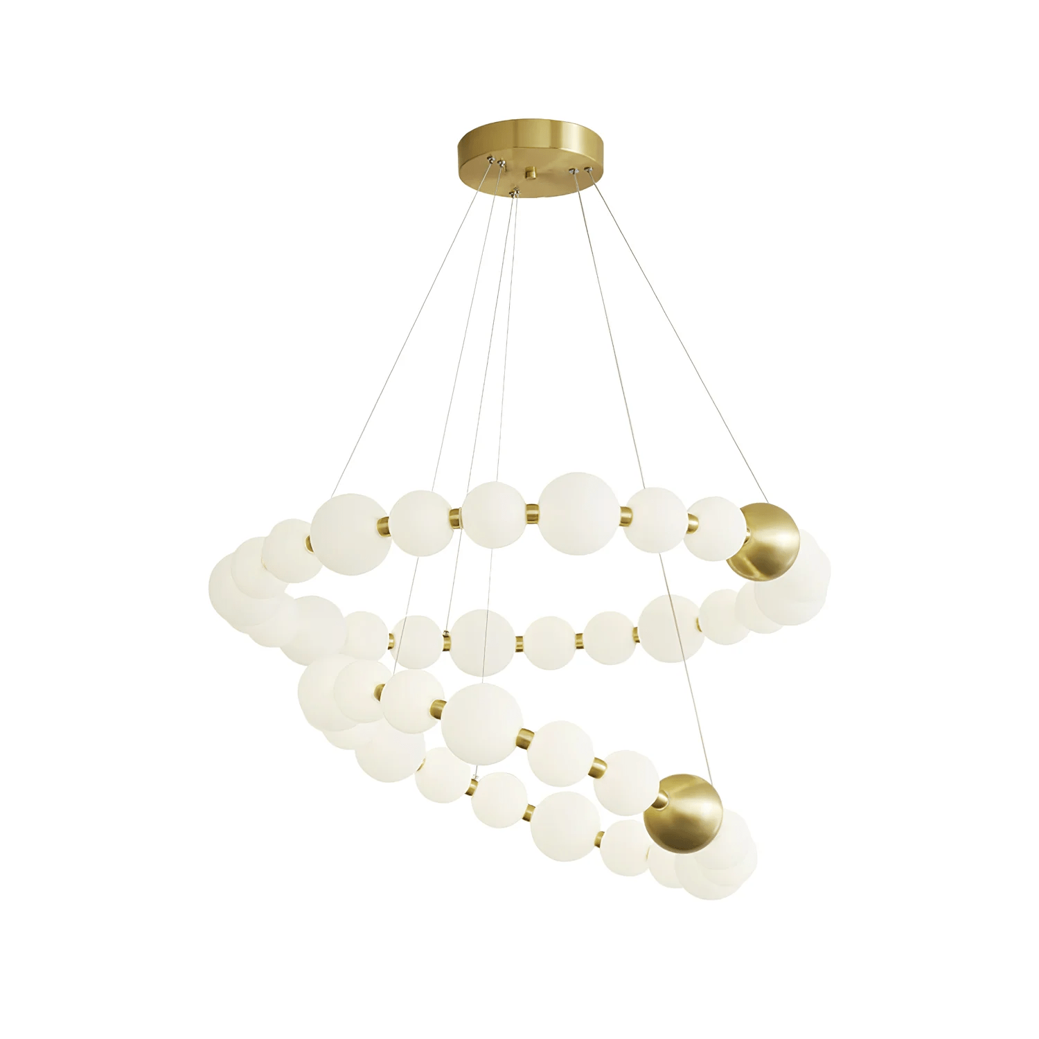 Hevrin Elegance Art Pearls Plastic Chandelier-Neutral Decor