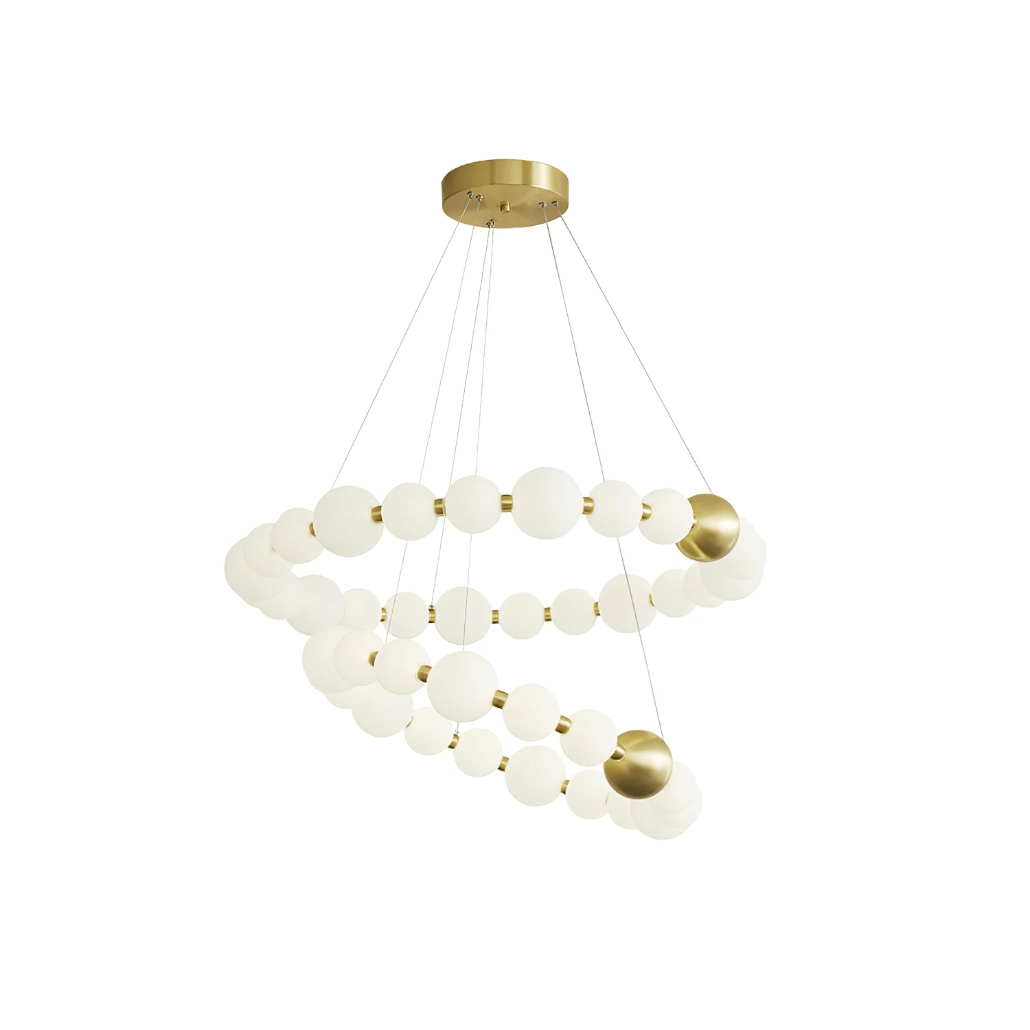 Hevrin Elegance Art Pearls Plastic Chandelier-Neutral Decor