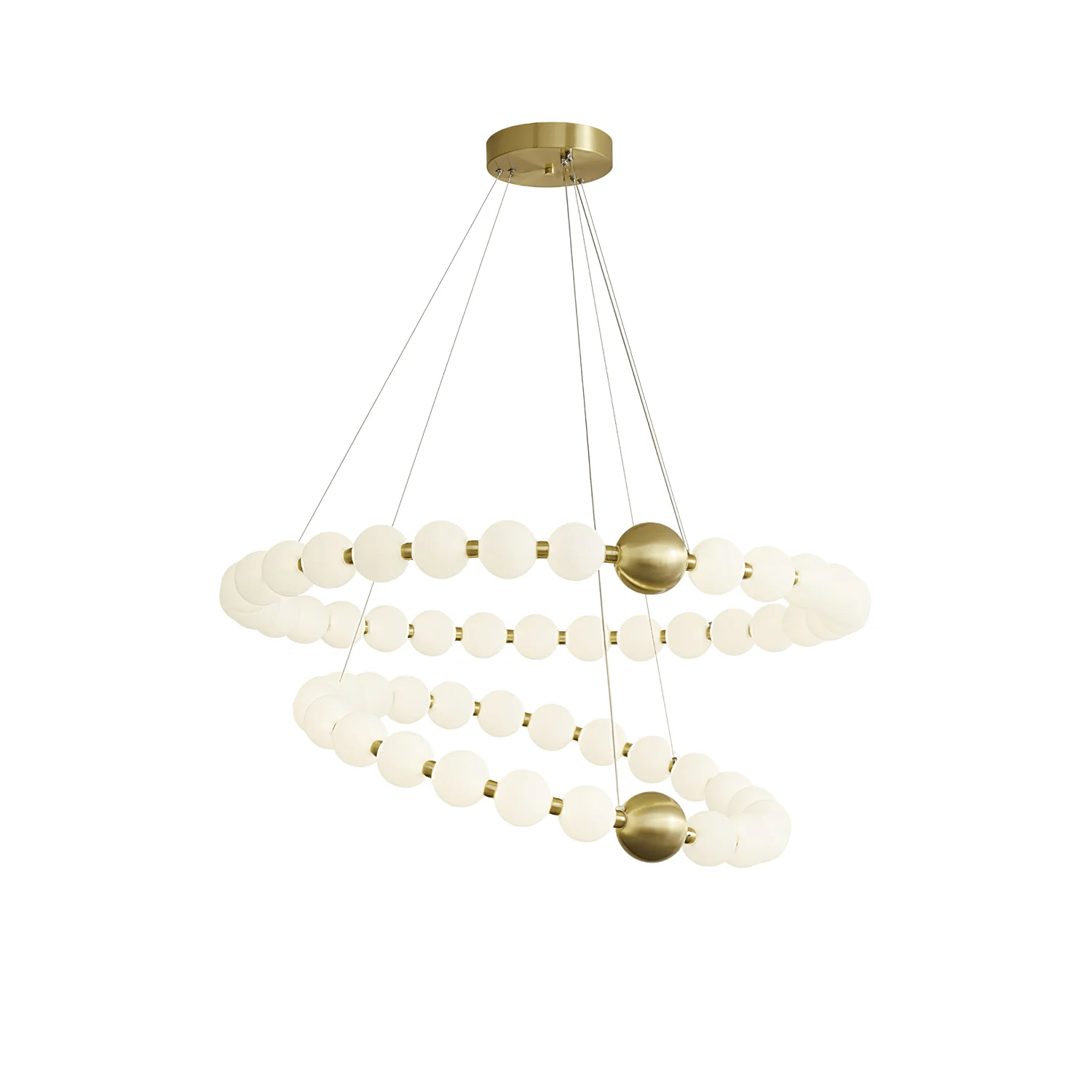Hevrin Elegance Art Pearls Plastic Chandelier-Neutral Decor