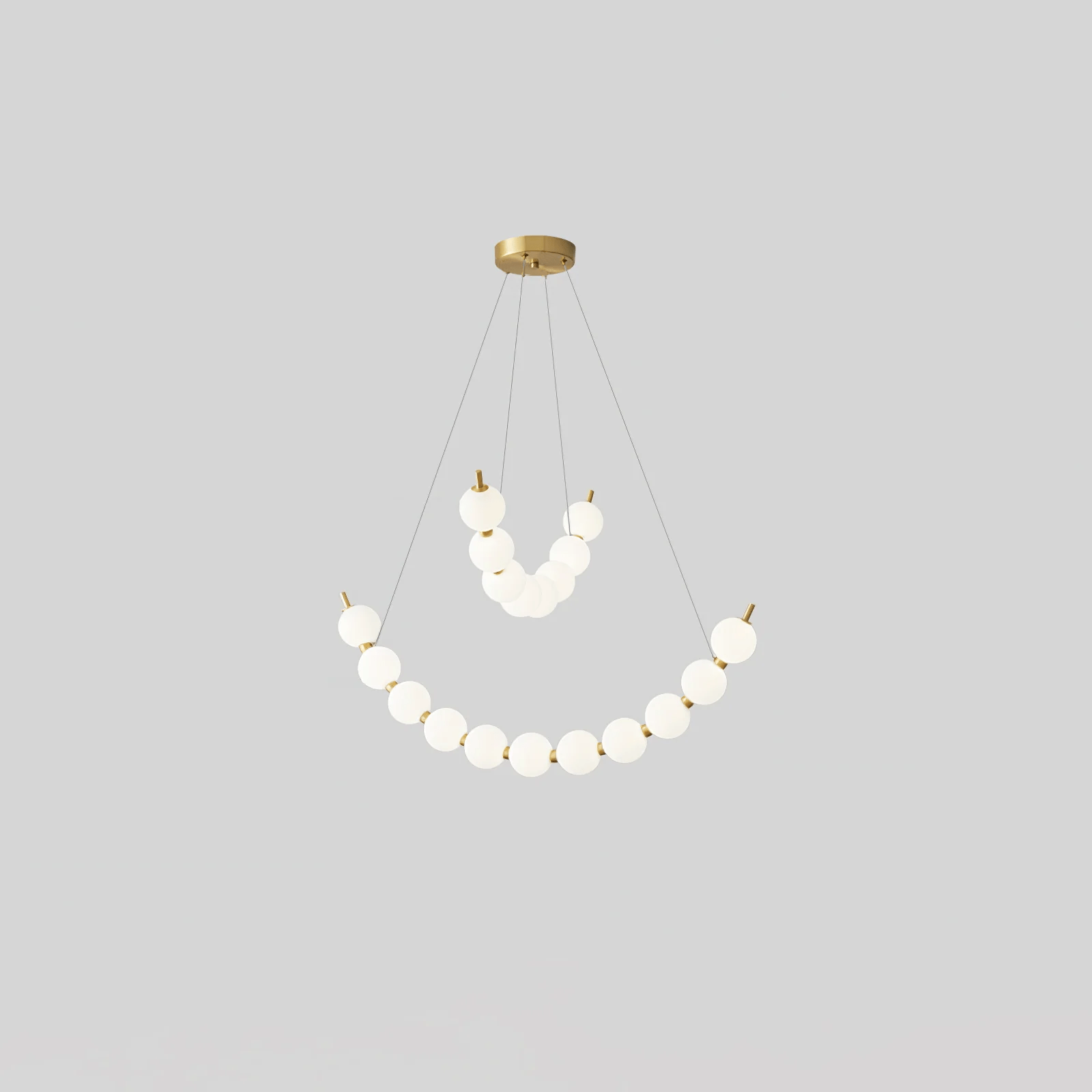 Hevrin Elegance Art Pearls Plastic Chandelier-Neutral Decor
