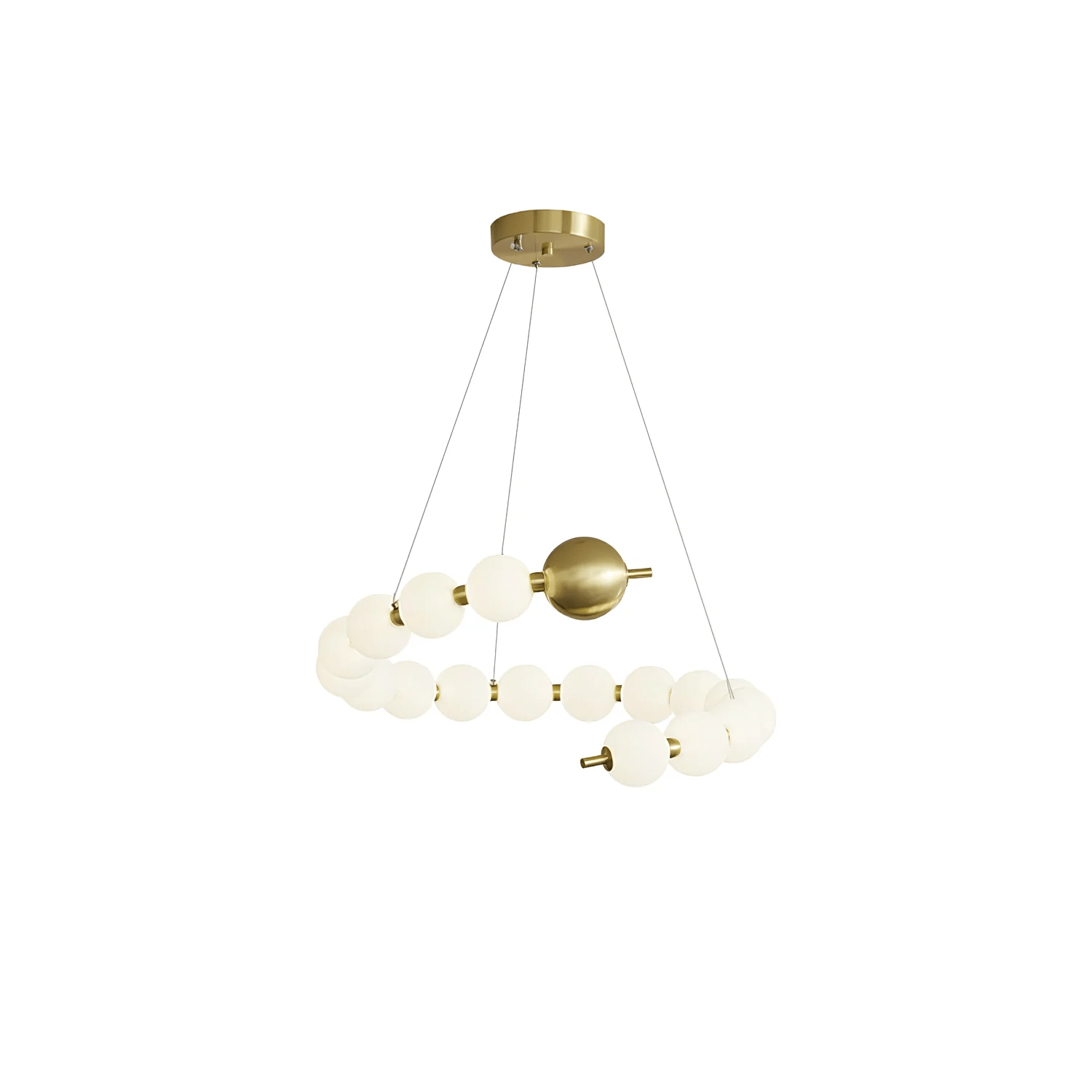 Hevrin Elegance Art Pearls Plastic Chandelier-Neutral Decor
