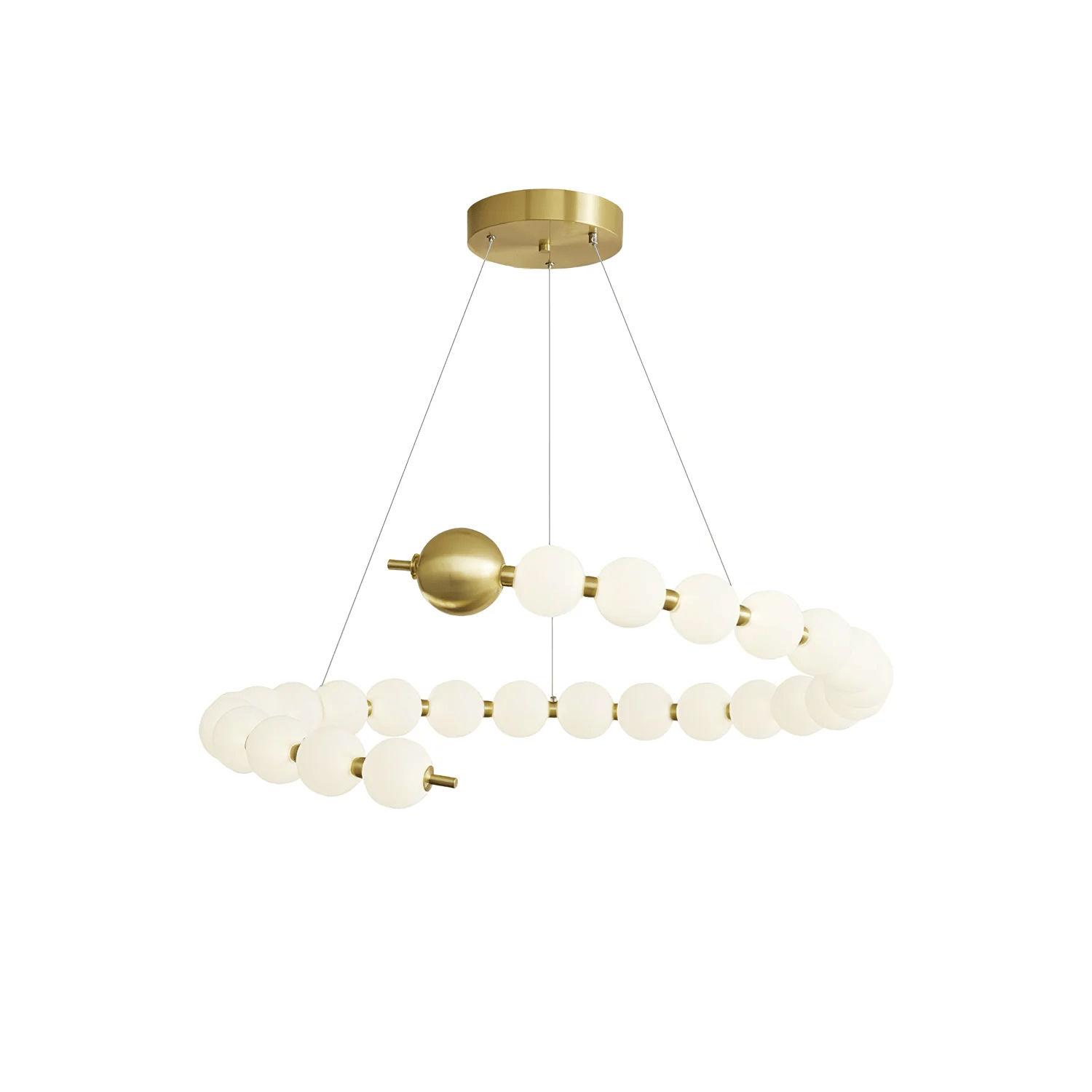 Hevrin Elegance Art Pearls Plastic Chandelier-Neutral Decor