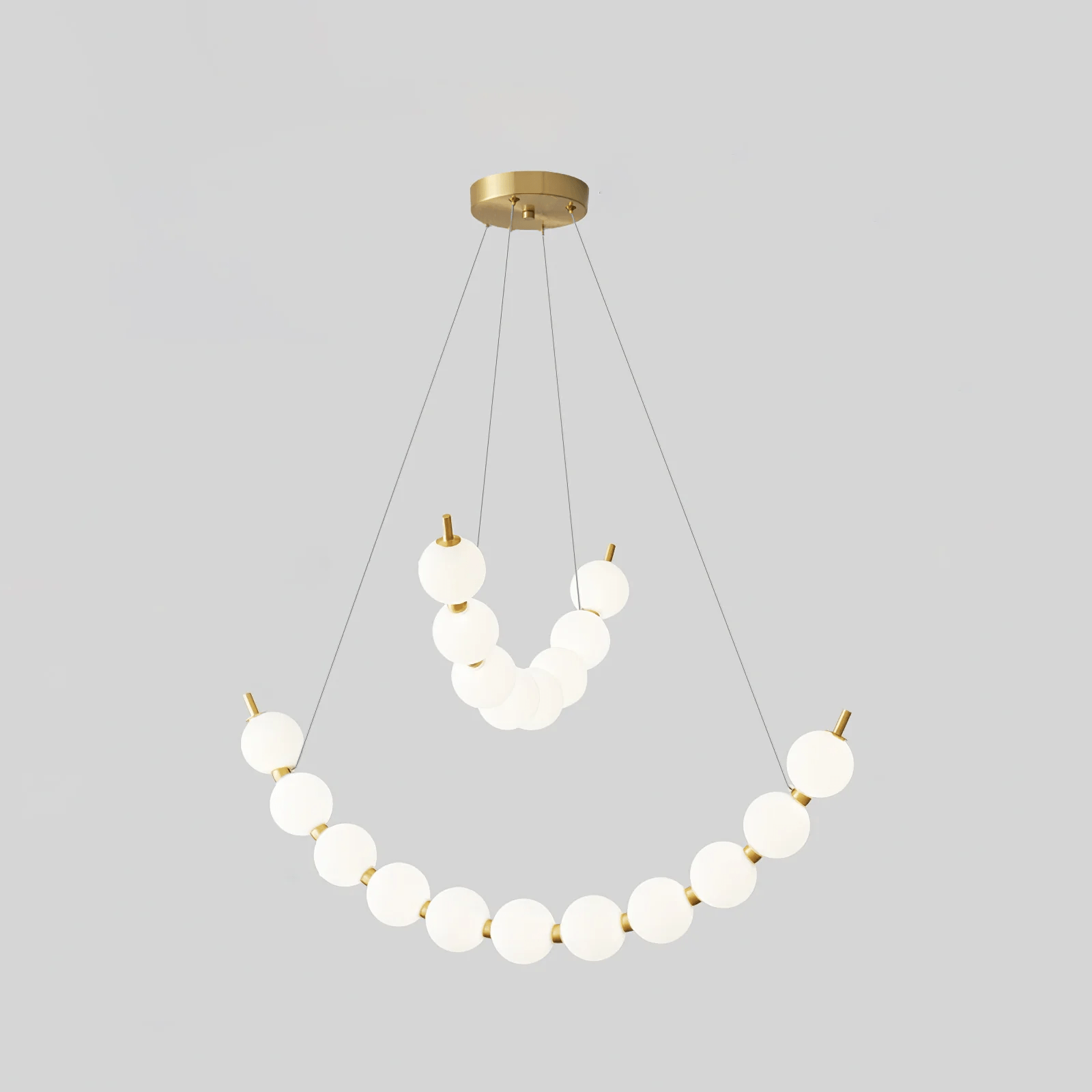 Hevrin Elegance Art Pearls Plastic Chandelier-Neutral Decor