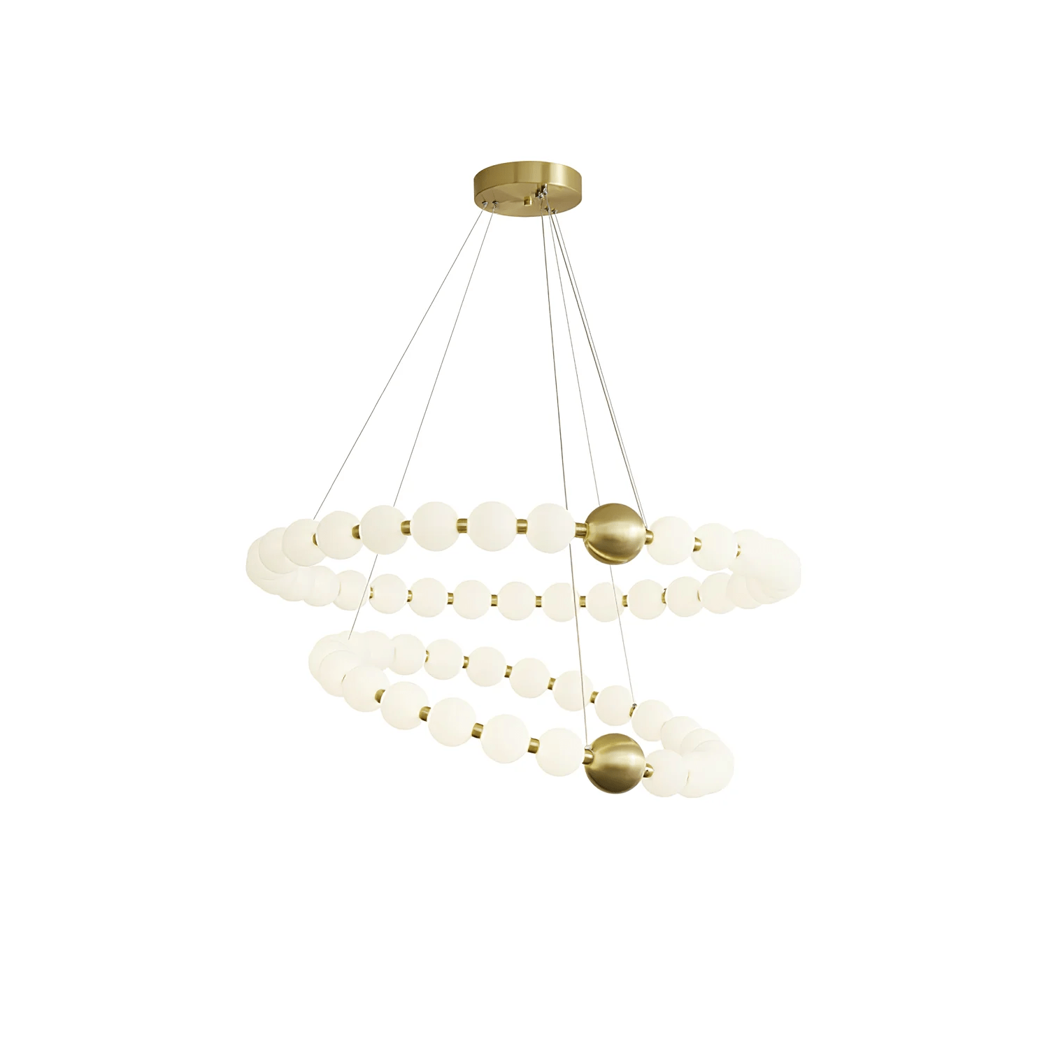 Hevrin Elegance Art Pearls Plastic Chandelier-Neutral Decor
