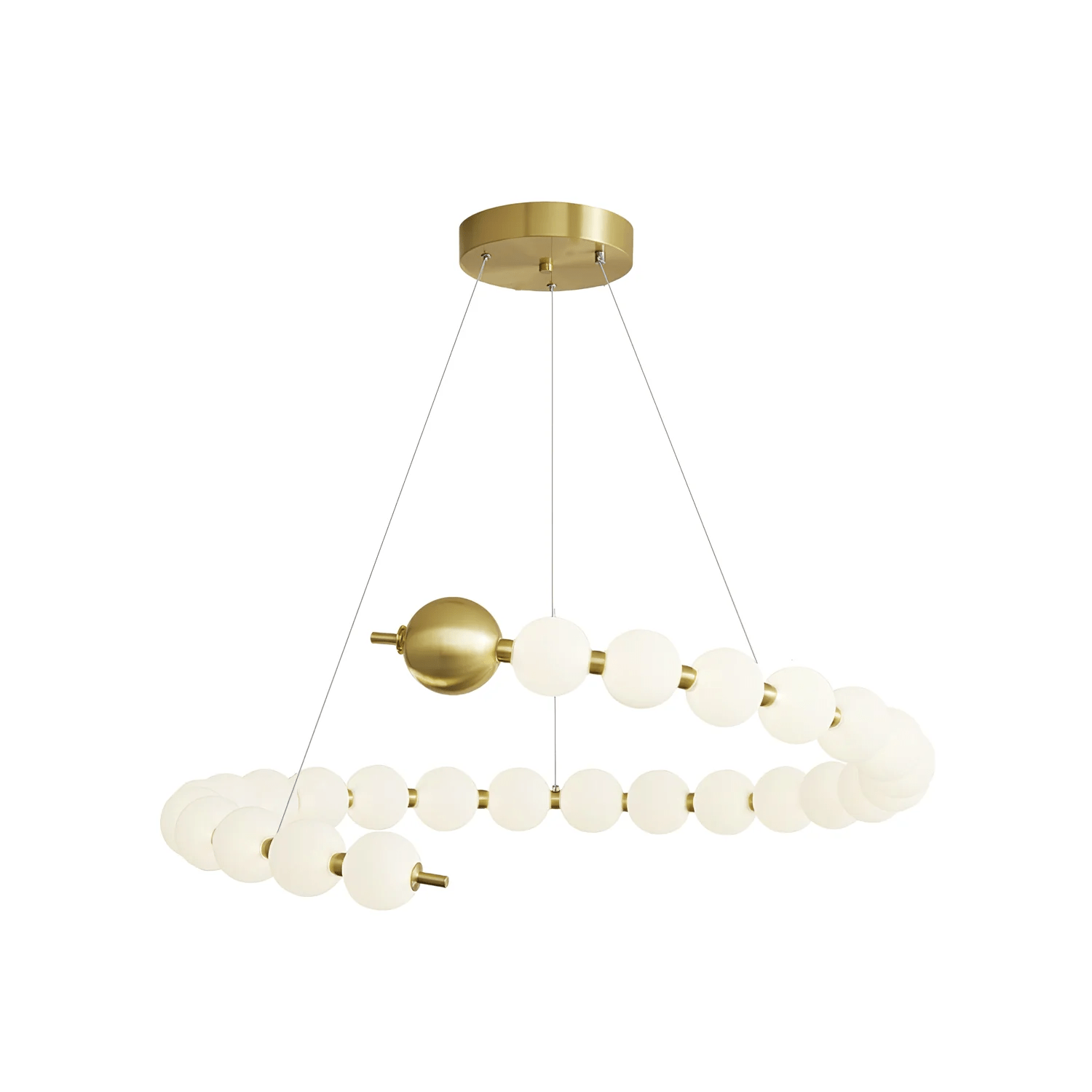 Hevrin Elegance Art Pearls Plastic Chandelier-Neutral Decor