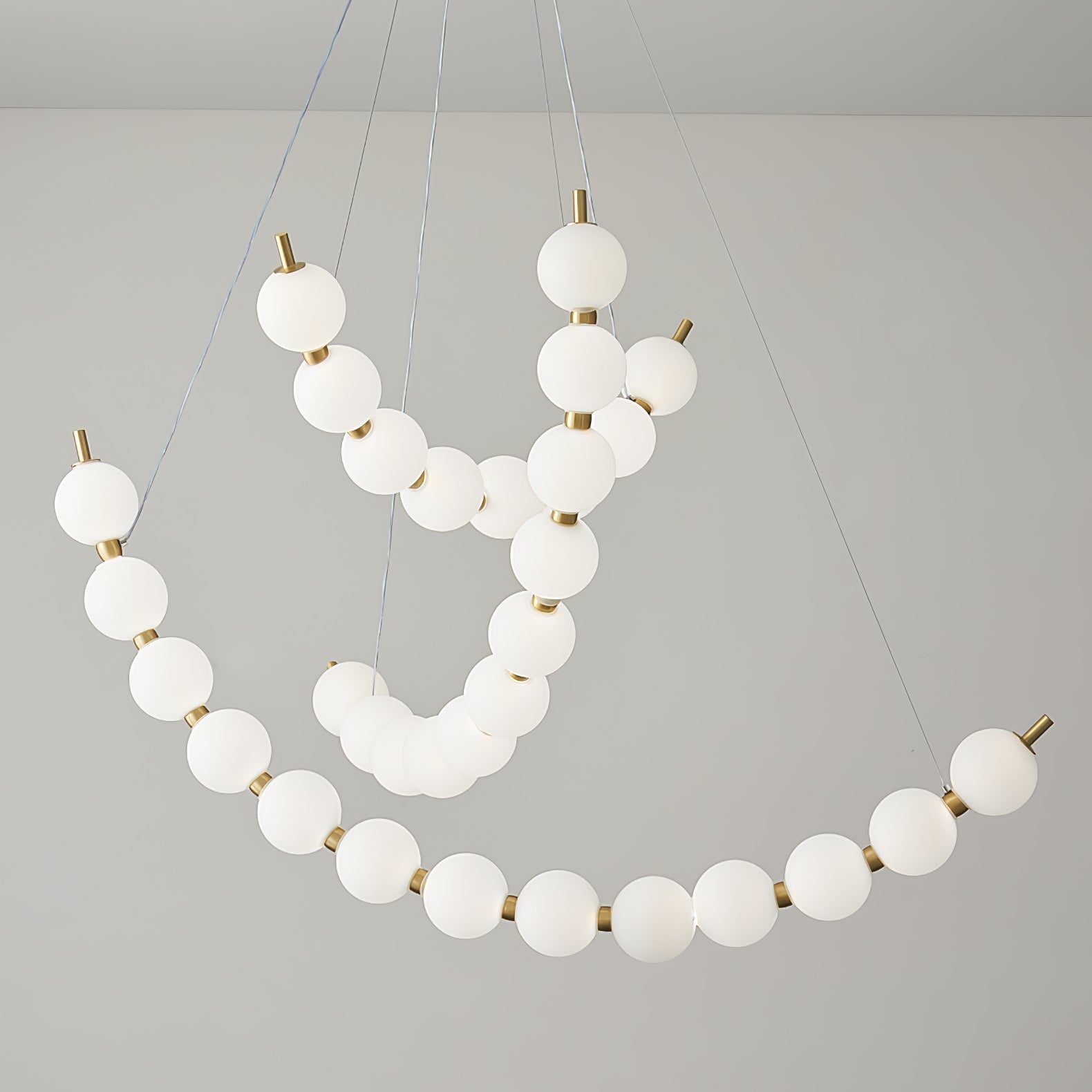 Hevrin Elegance Art Pearls Plastic Chandelier-Neutral Decor