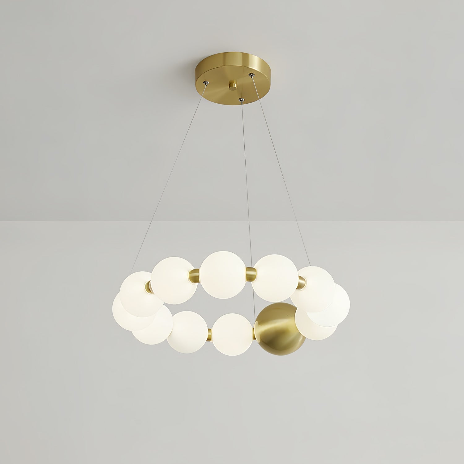 Hevrin Elegance Art Pearls Plastic Chandelier-Neutral Decor