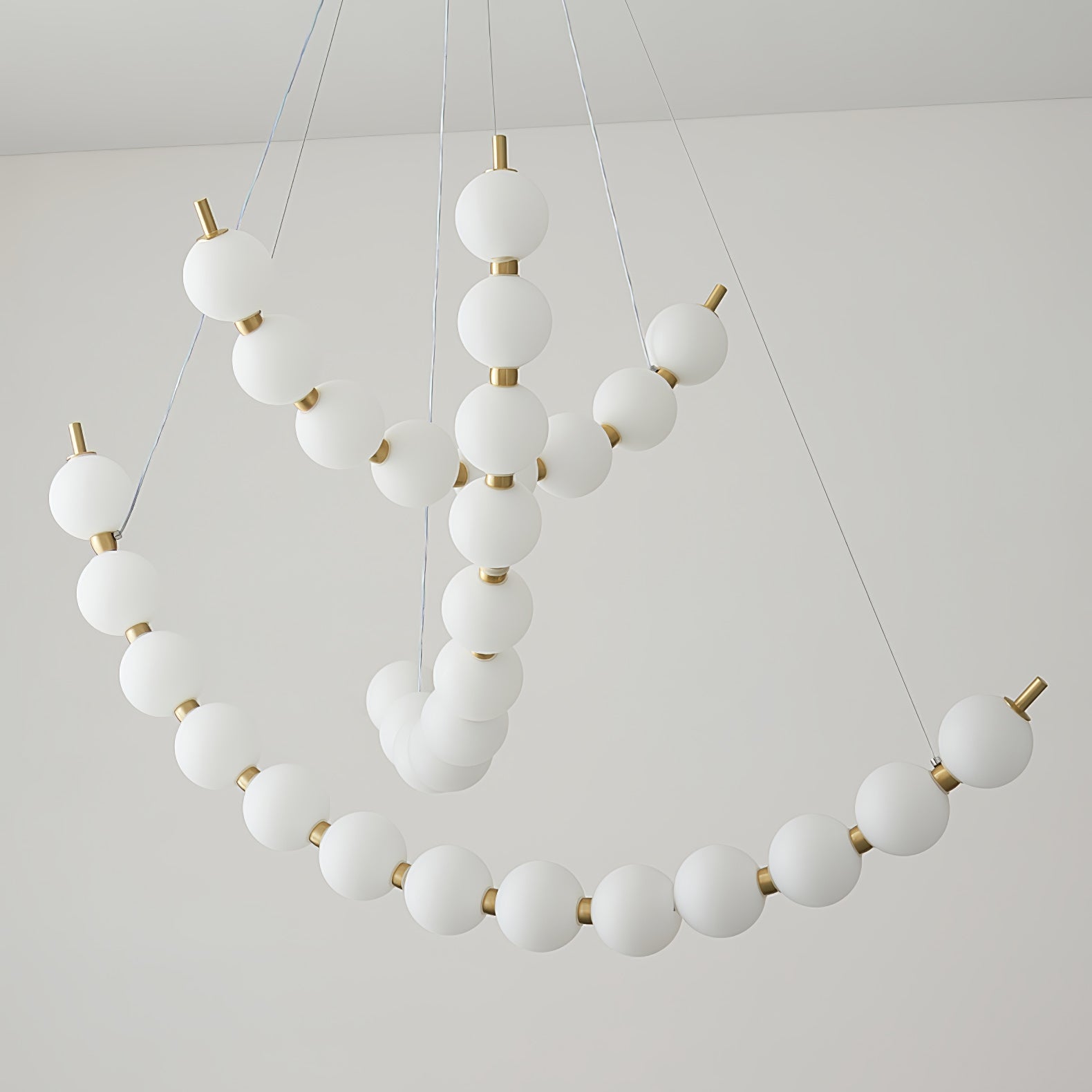 Hevrin Elegance Art Pearls Plastic Chandelier-Neutral Decor