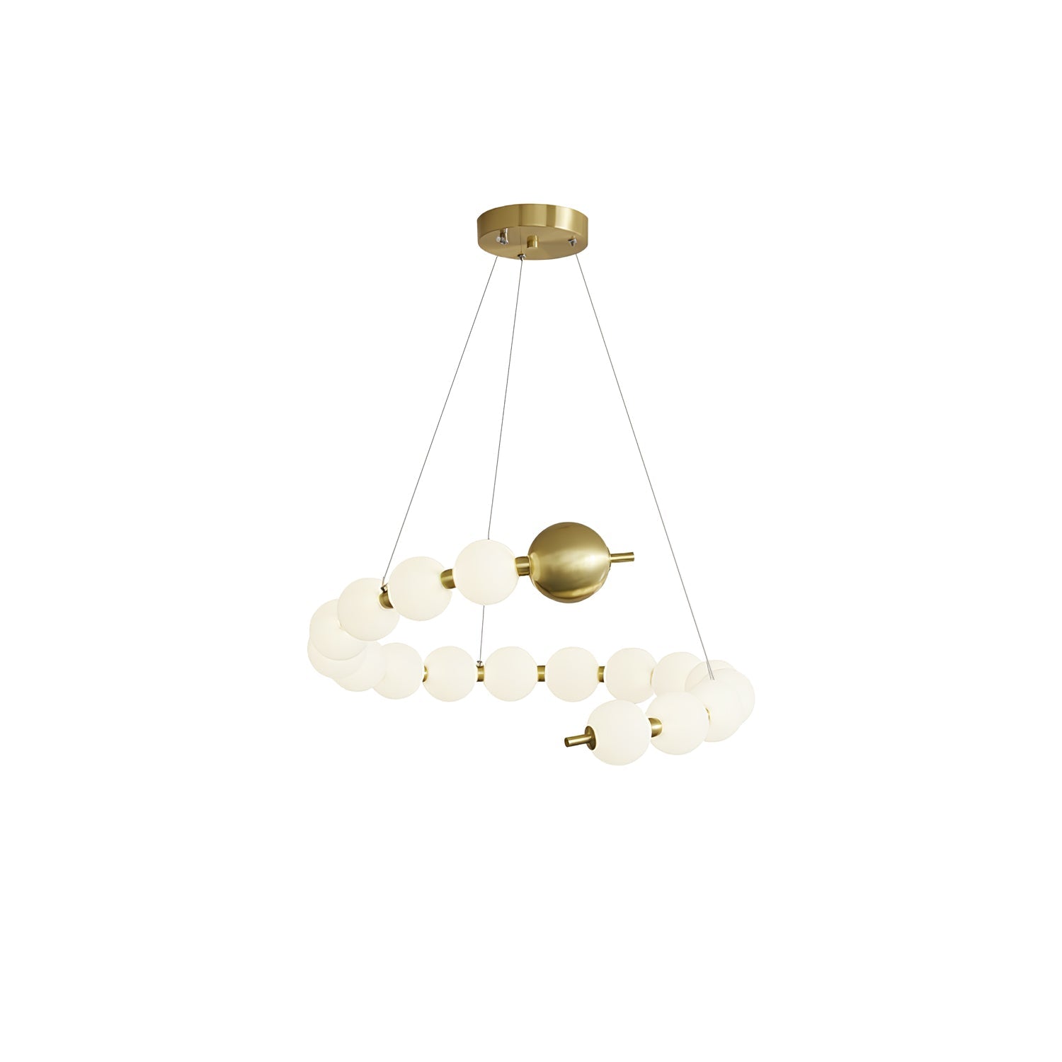 Hevrin Elegance Art Pearls Plastic Chandelier-Neutral Decor
