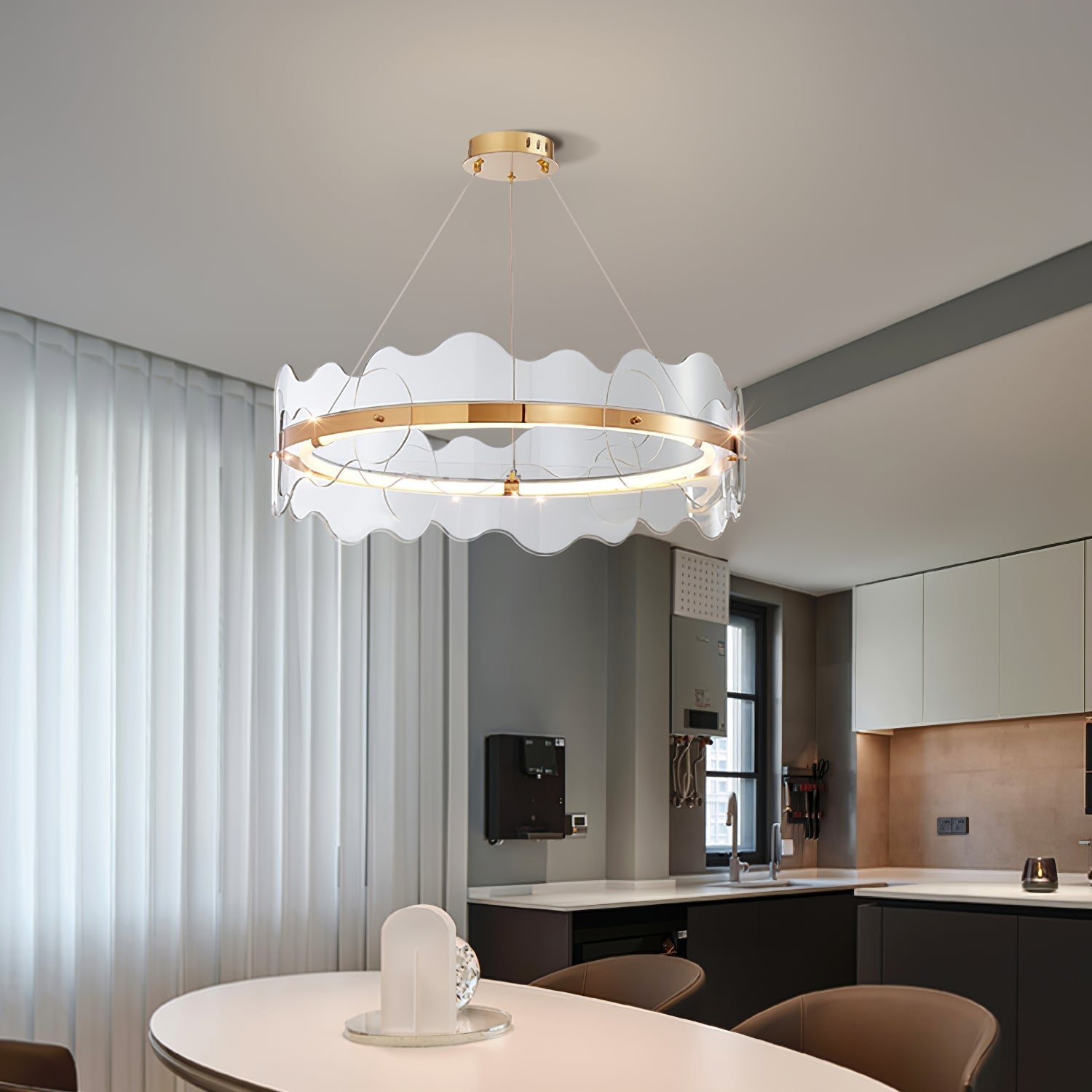 Vitalir Modern Acrylic Chandelier-Neutral Decor