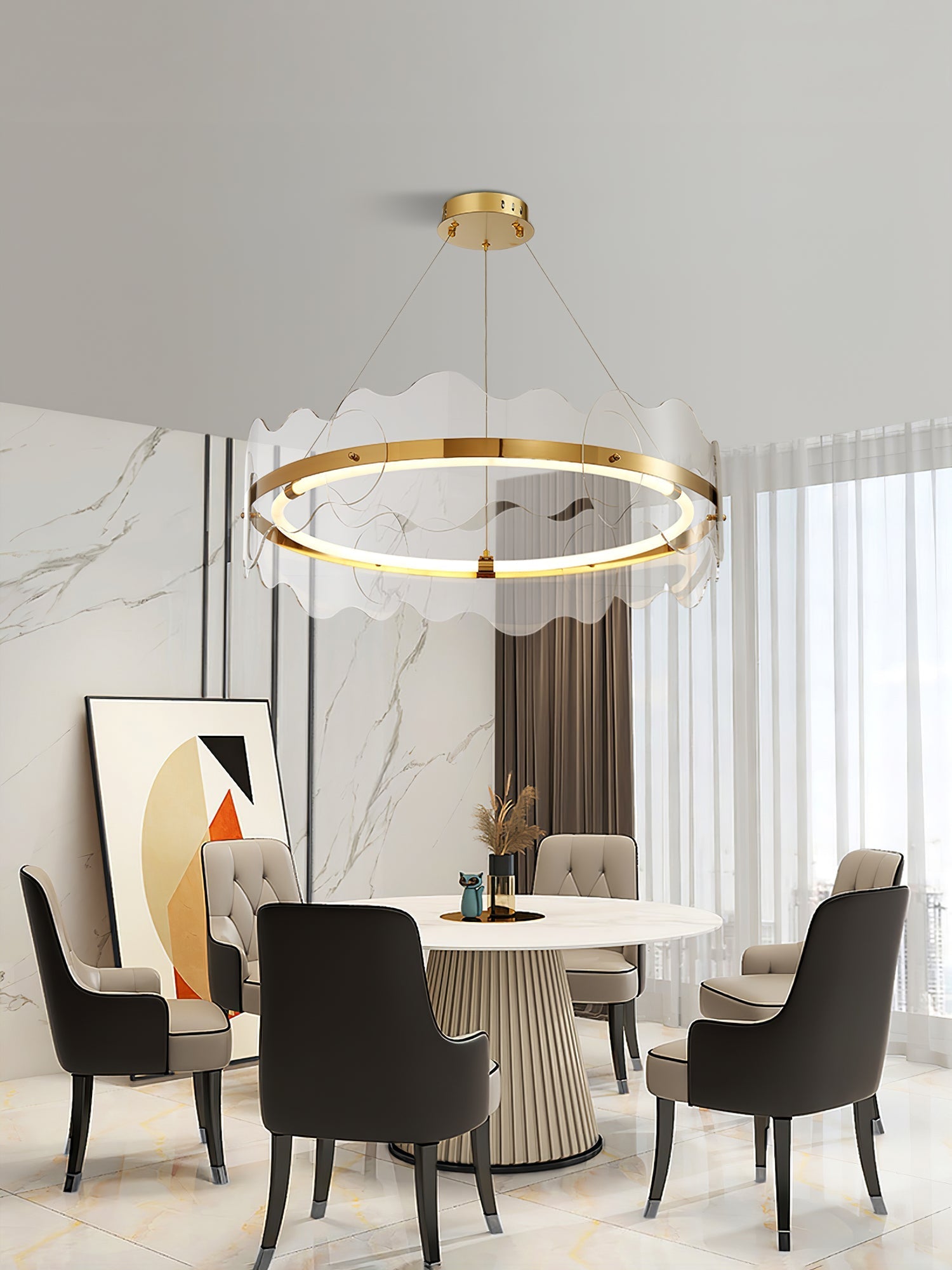 Vitalir Modern Acrylic Chandelier-Neutral Decor