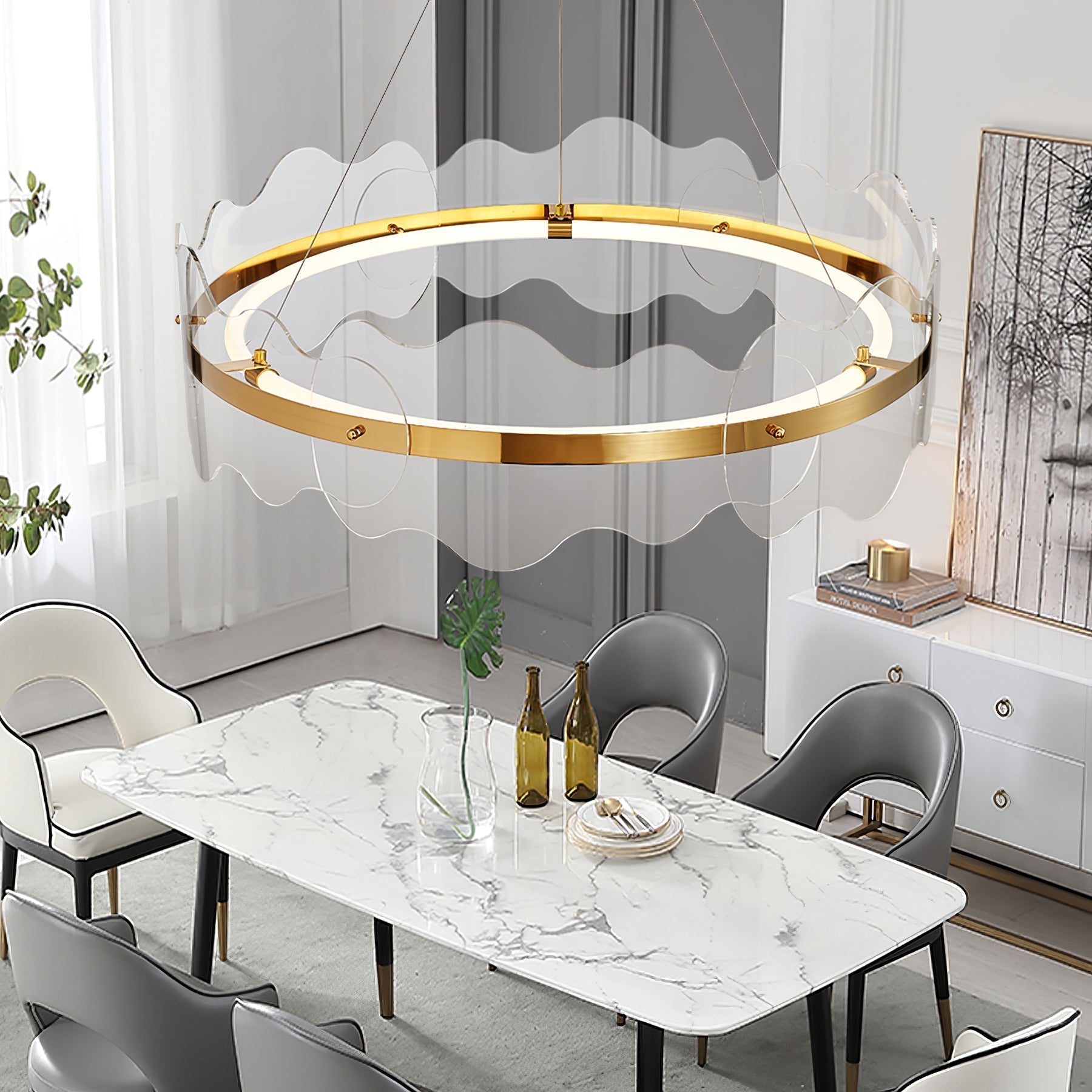 Vitalir Modern Acrylic Chandelier-Neutral Decor
