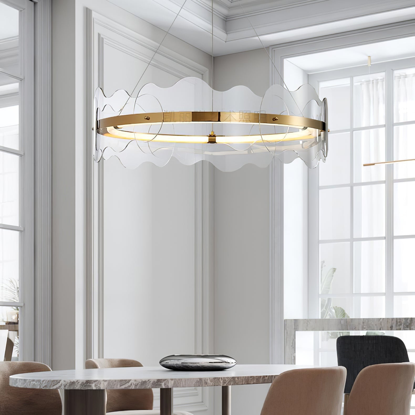 Vitalir Modern Acrylic Chandelier-Neutral Decor