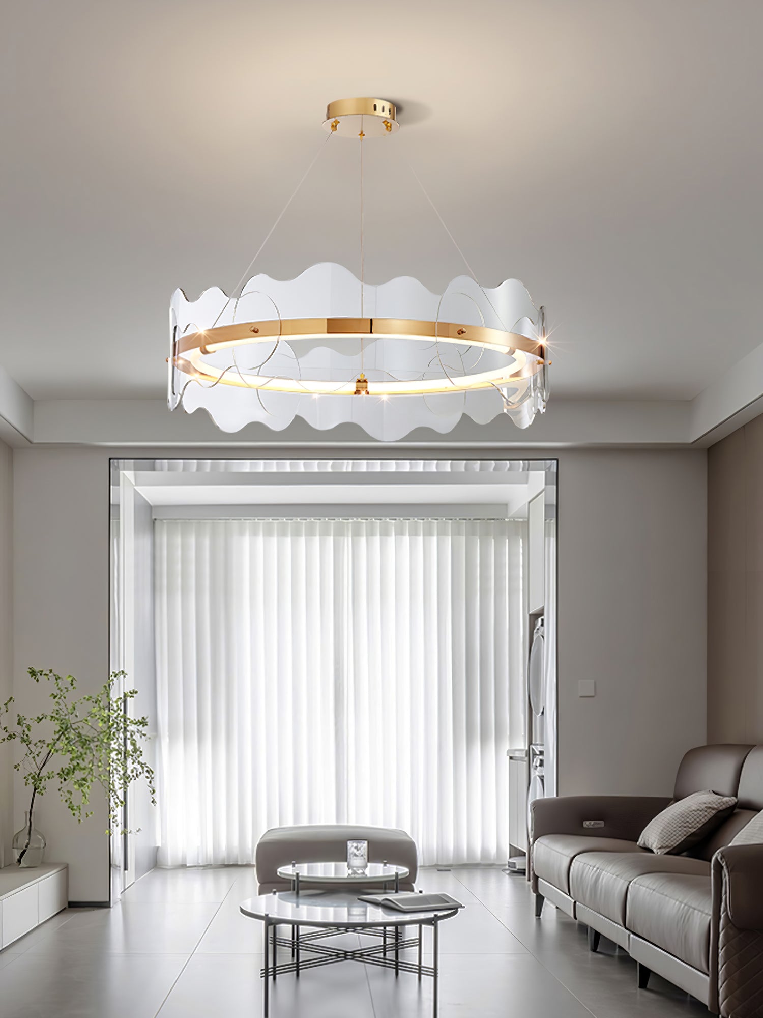 Vitalir Modern Acrylic Chandelier-Neutral Decor