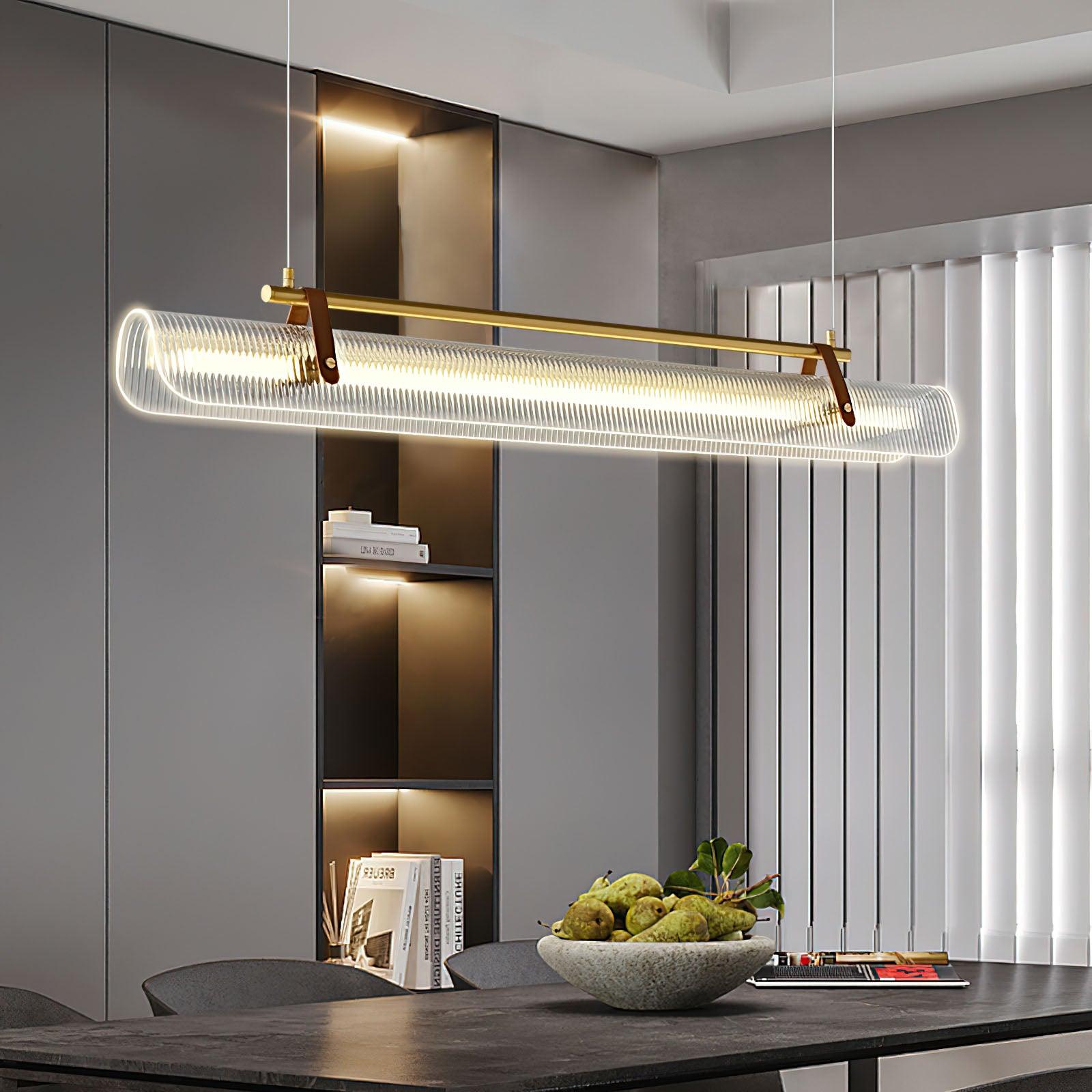 Lustra Pendant Lamp Acrylic Linear Modern for Dining Room-Neutral Decor