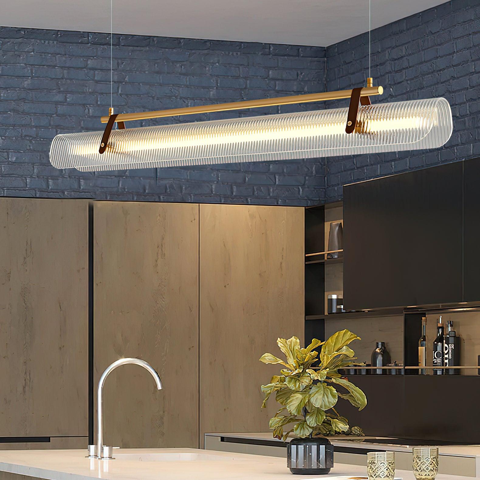 Lustra Pendant Lamp Acrylic Linear Modern for Dining Room-Neutral Decor
