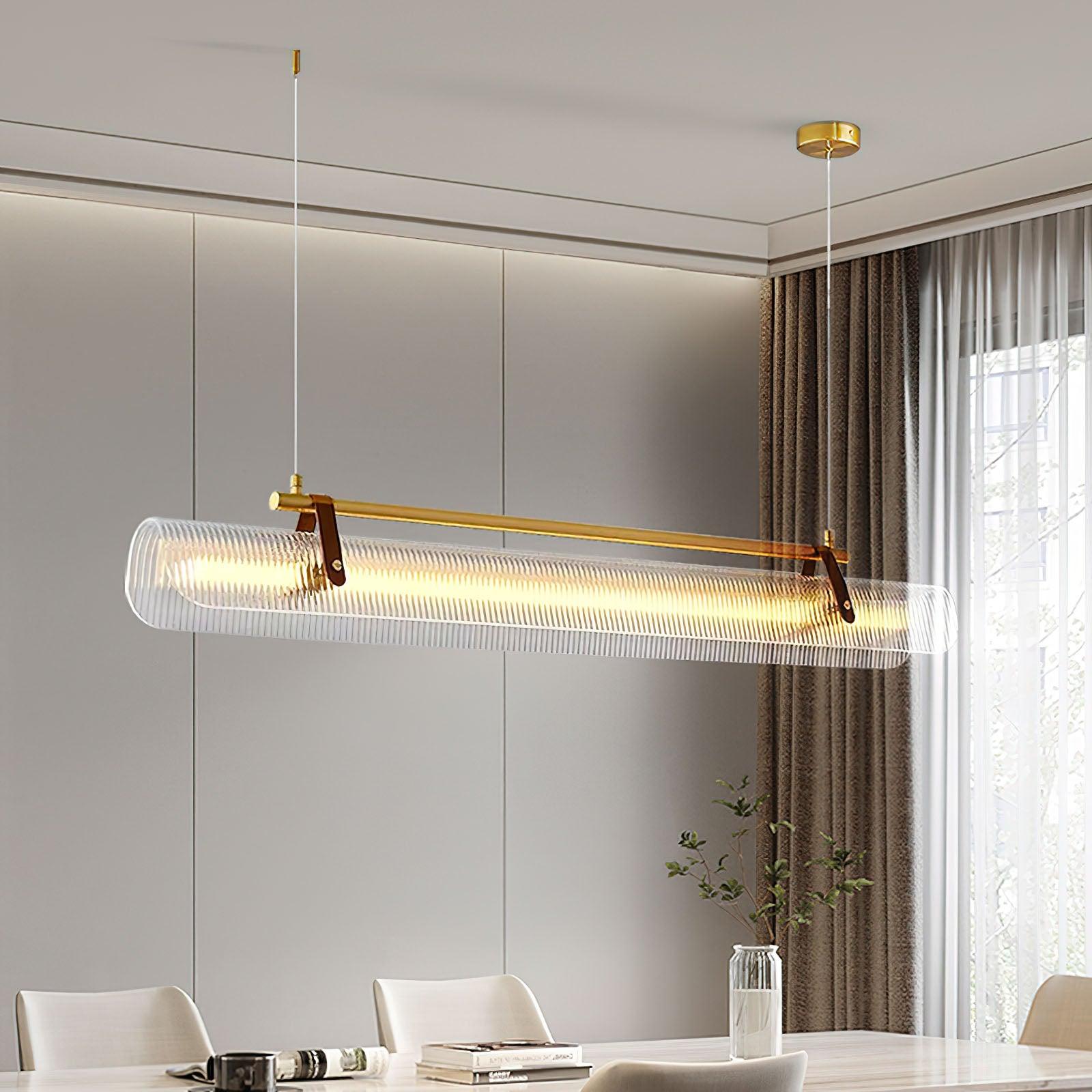 Lustra Pendant Lamp Acrylic Linear Modern for Dining Room-Neutral Decor