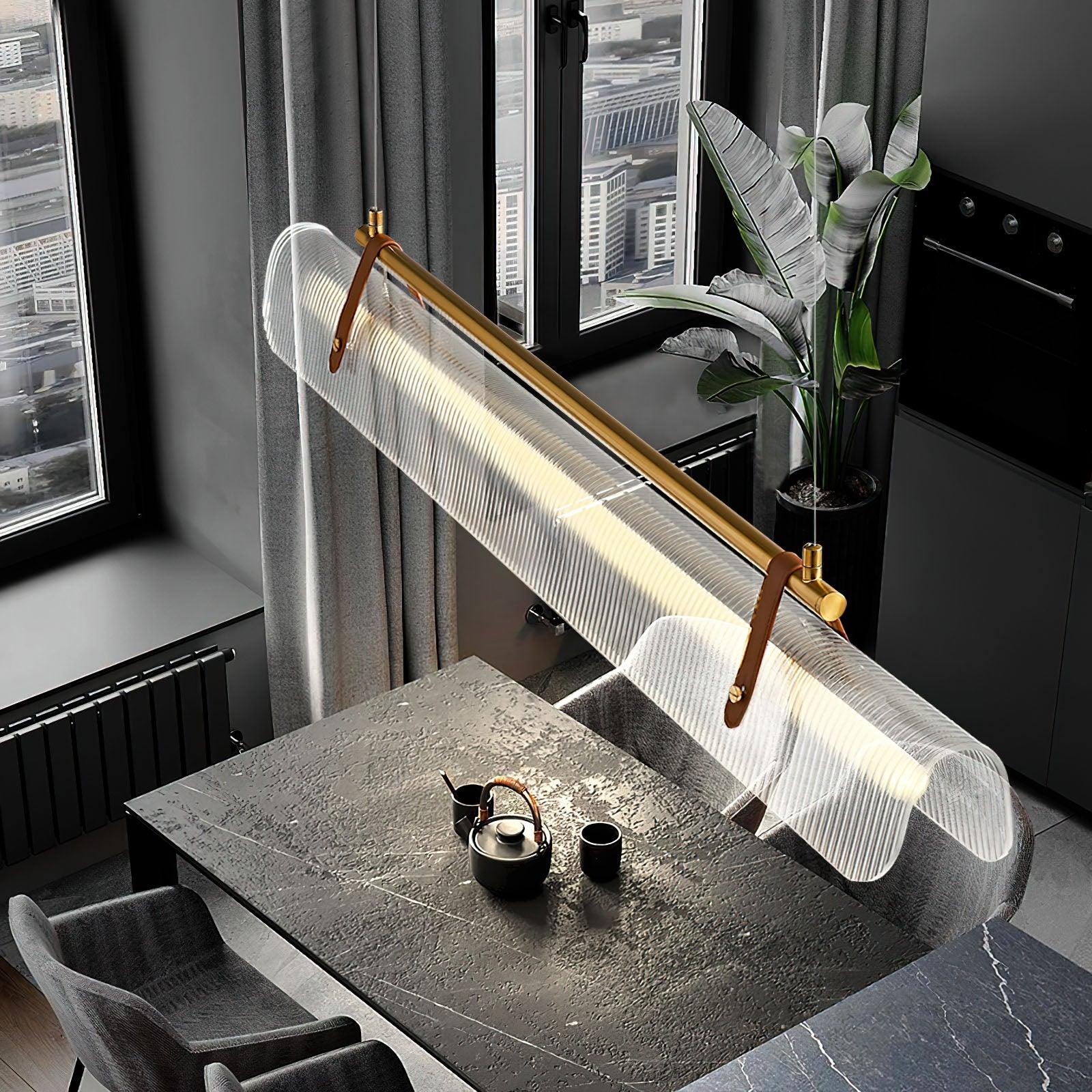 Lustra Pendant Lamp Acrylic Linear Modern for Dining Room-Neutral Decor