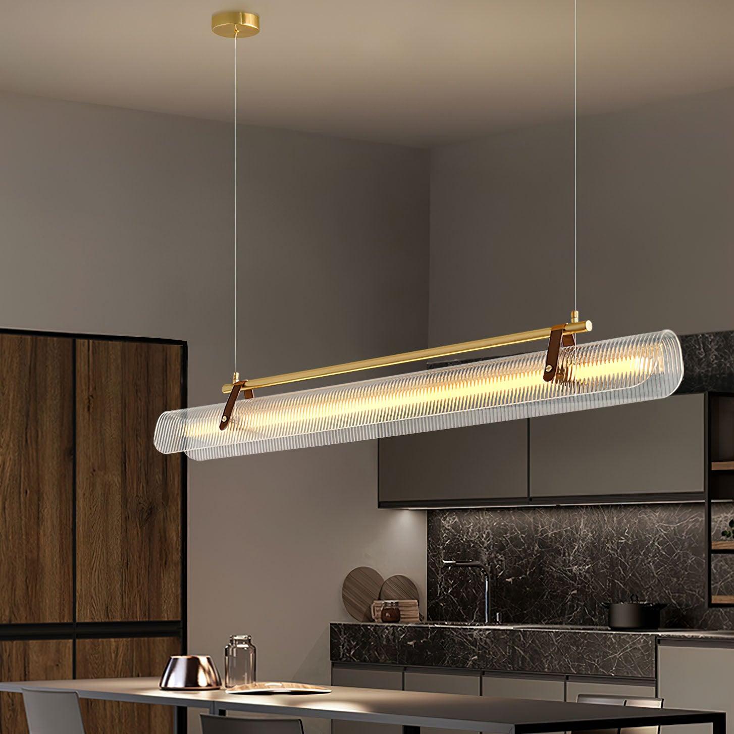 Lustra Pendant Lamp Acrylic Linear Modern for Dining Room-Neutral Decor