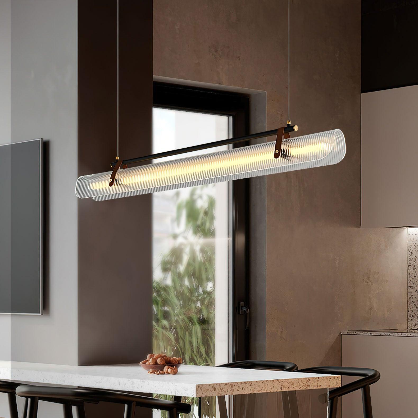 Lustra Pendant Lamp Acrylic Linear Modern for Dining Room-Neutral Decor