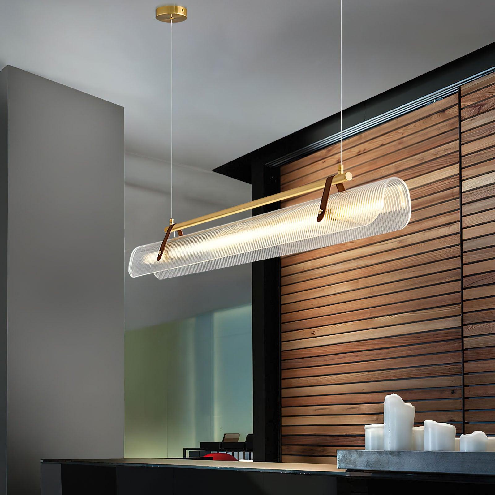 Lustra Pendant Lamp Acrylic Linear Modern for Dining Room-Neutral Decor