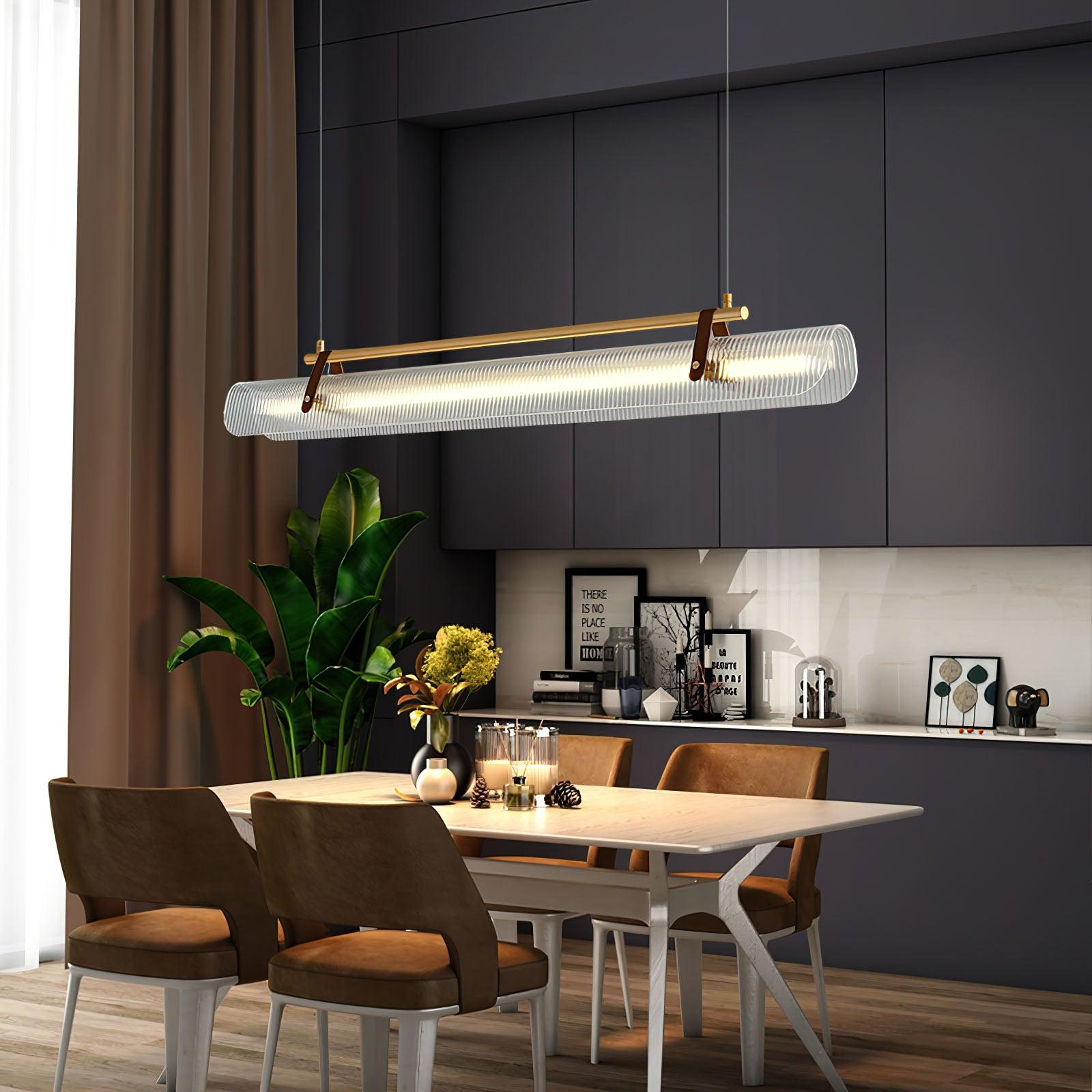 Lustra Pendant Lamp Acrylic Linear Modern for Dining Room-Neutral Decor