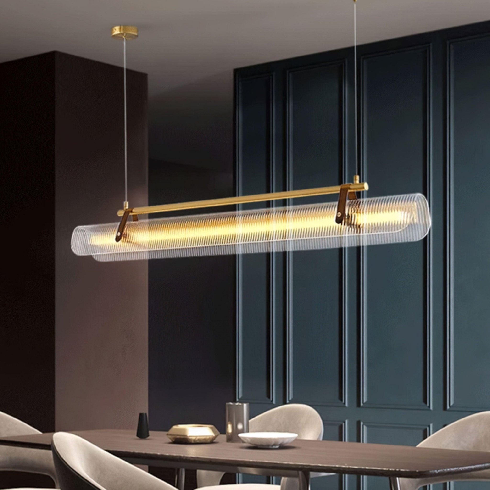 Lustra Pendant Lamp Acrylic Linear Modern for Dining Room-Neutral Decor