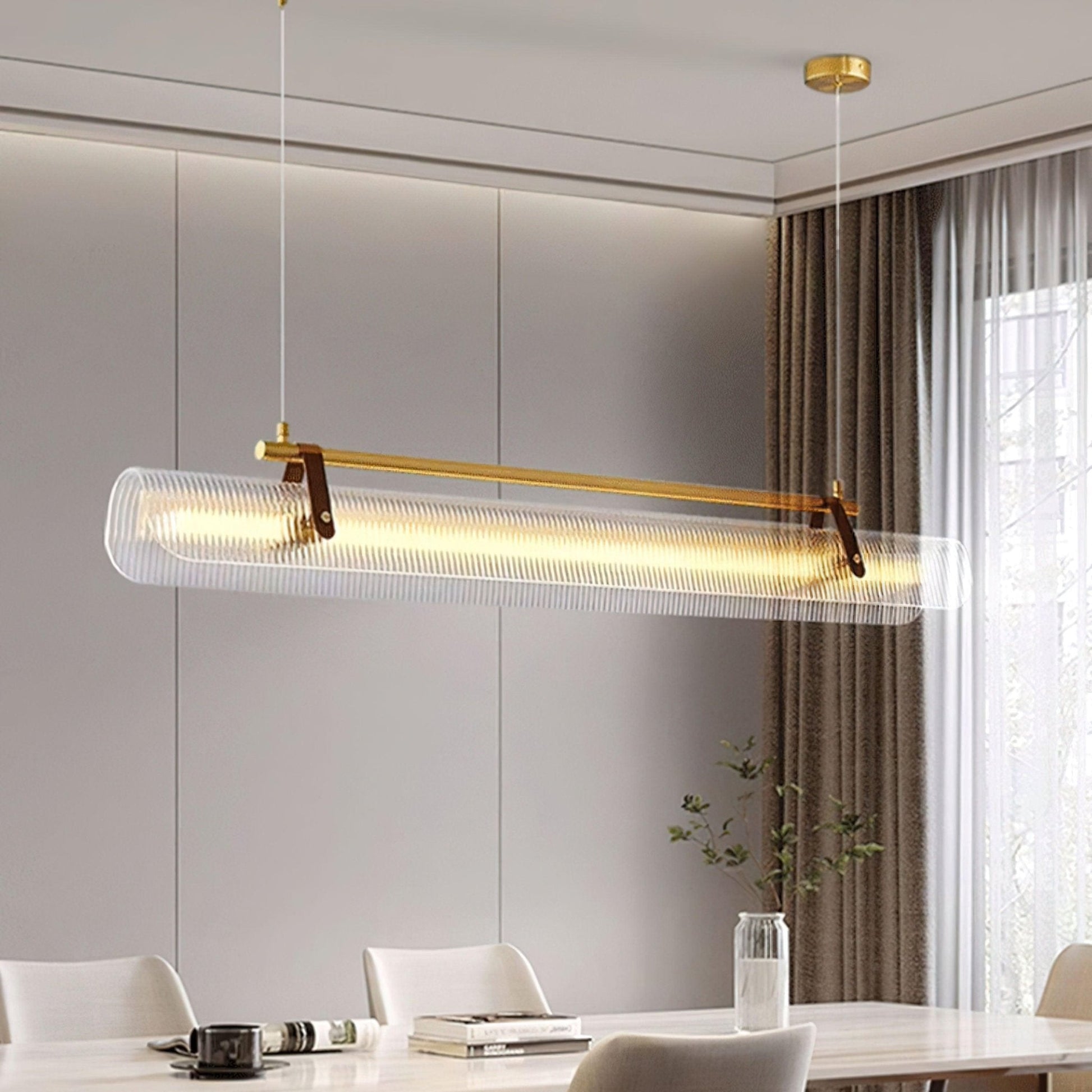 Lustra Pendant Lamp Acrylic Linear Modern for Dining Room-Neutral Decor