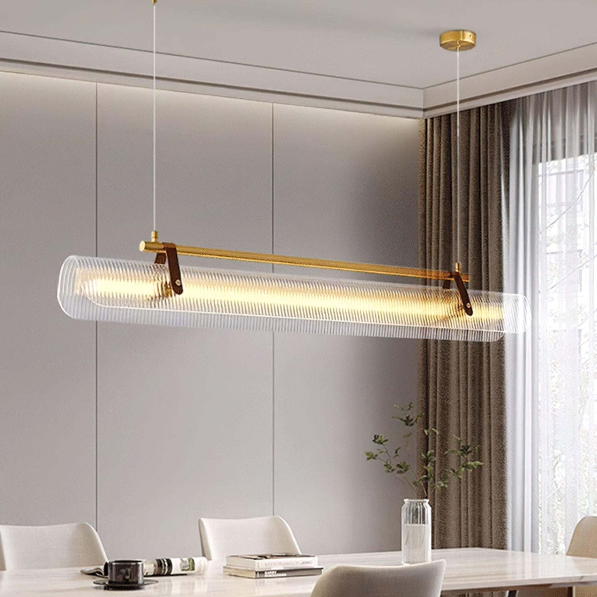 Lustra Pendant Lamp Acrylic Linear Modern for Dining Room-Neutral Decor