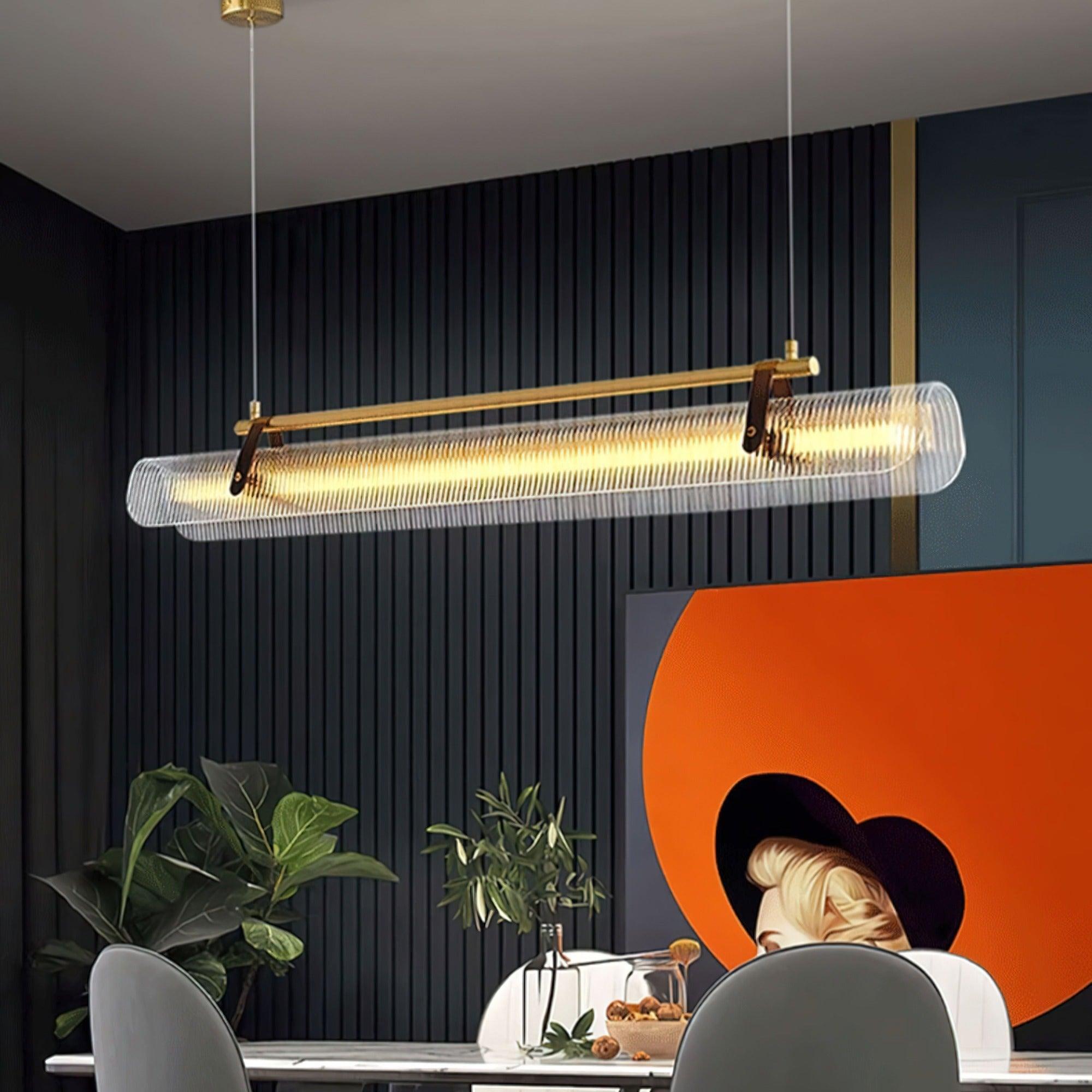 Lustra Pendant Lamp Acrylic Linear Modern for Dining Room-Neutral Decor