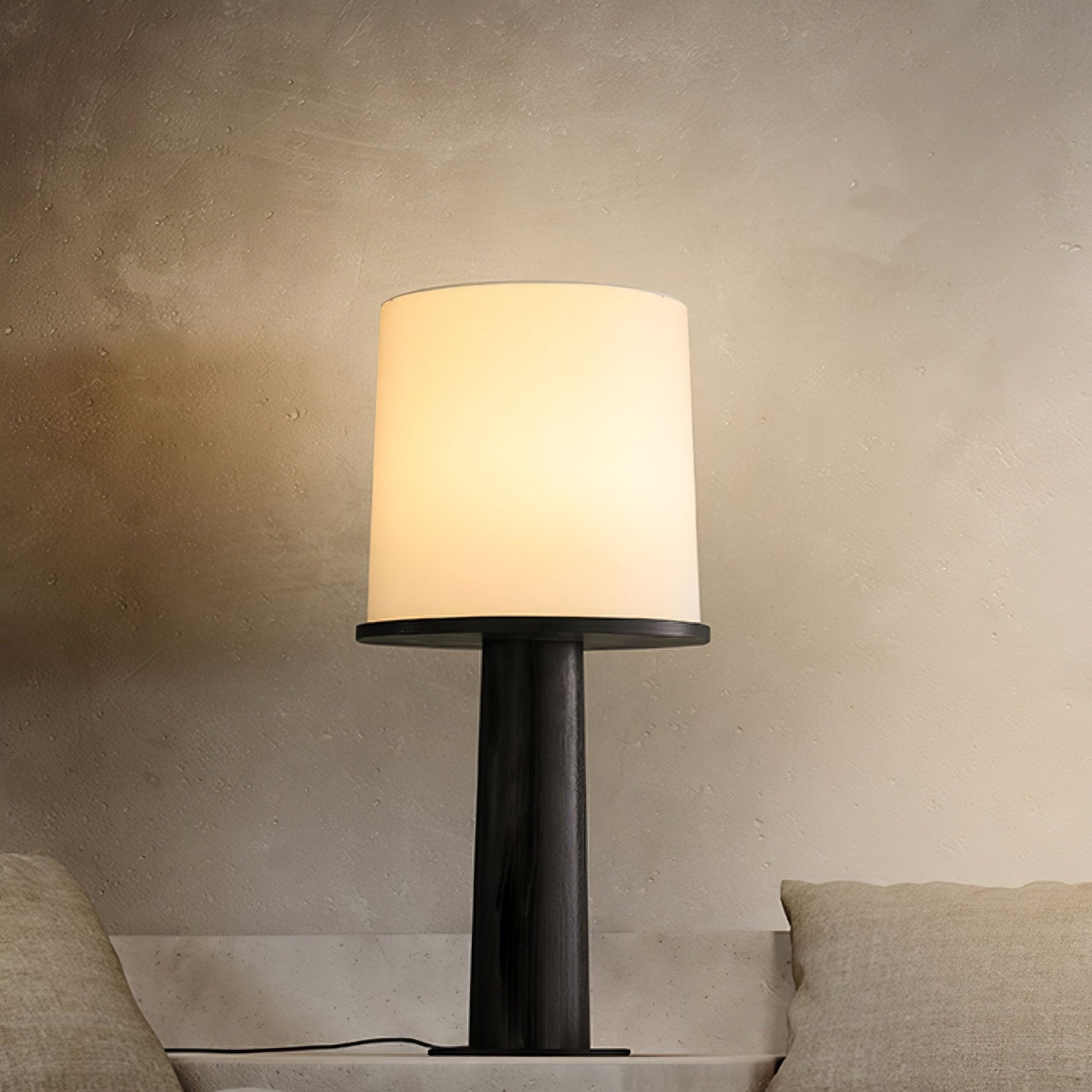Kora Wood Fabric Contemporary Table Lamp-Neutral Decor