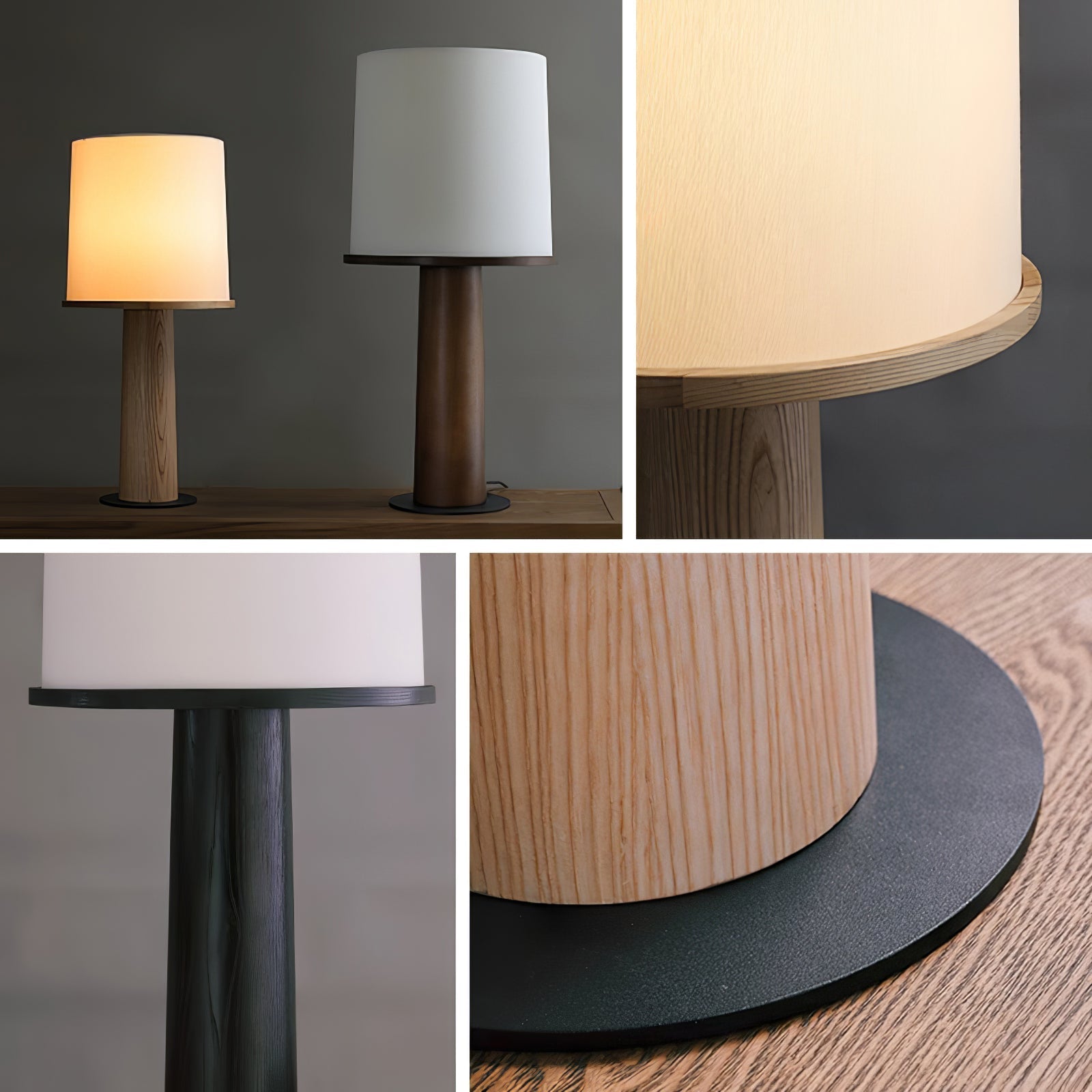 Kora Wood Fabric Contemporary Table Lamp-Neutral Decor