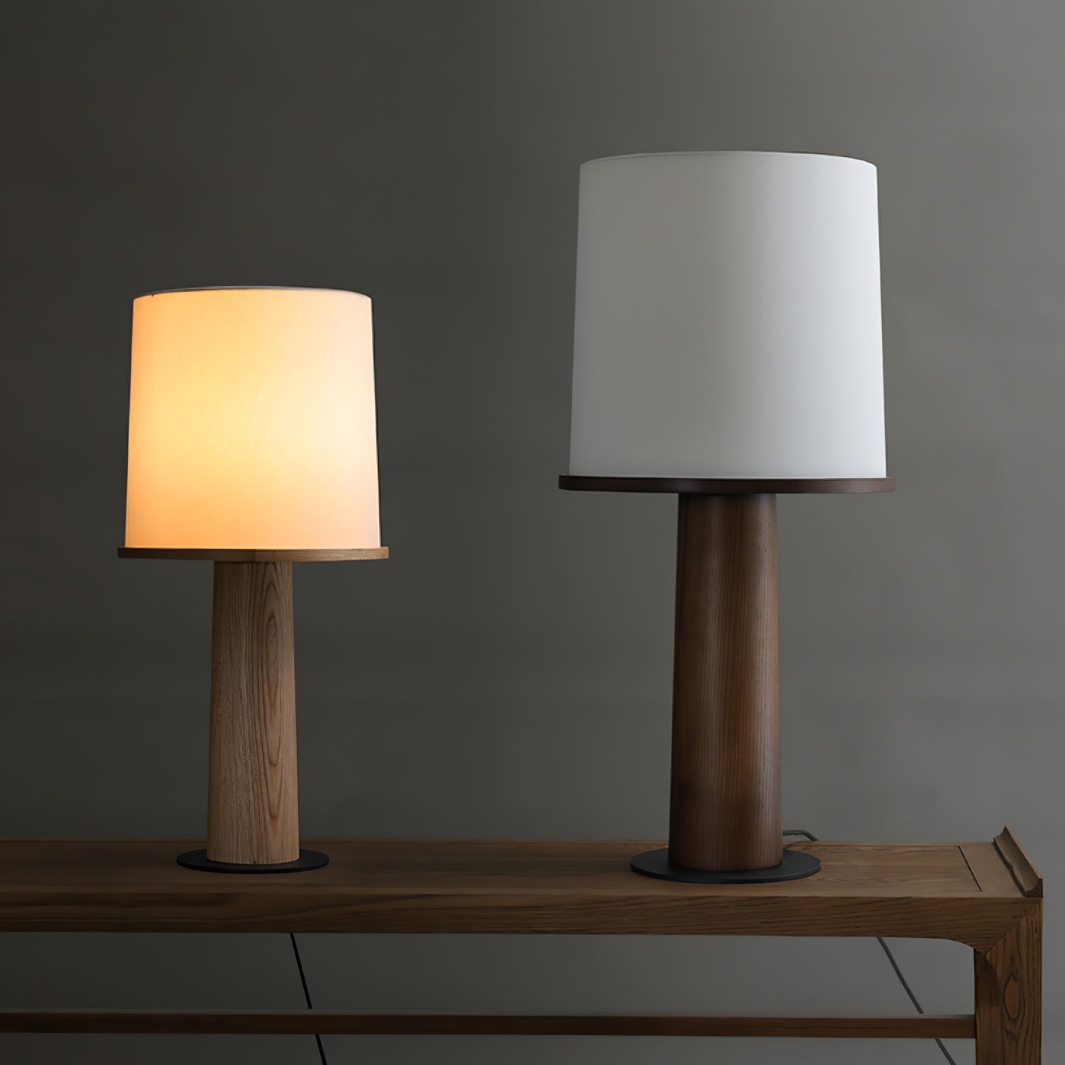 Kora Wood Fabric Contemporary Table Lamp-Neutral Decor