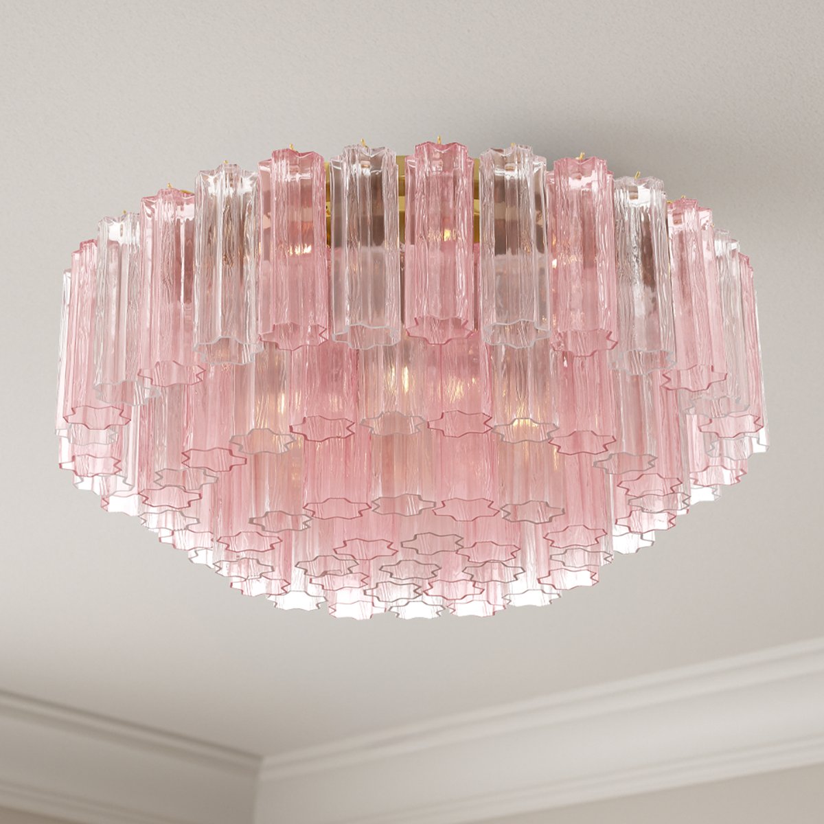Aurora Ceiling Lamp Glass Tube Layered Amber-Neutral Decor