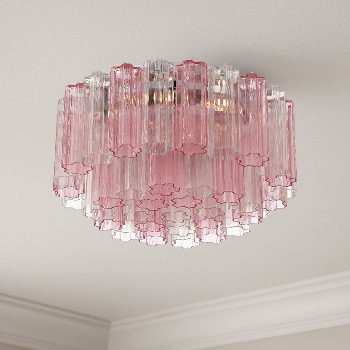Aurora Ceiling Lamp Glass Tube Layered Amber-Neutral Decor