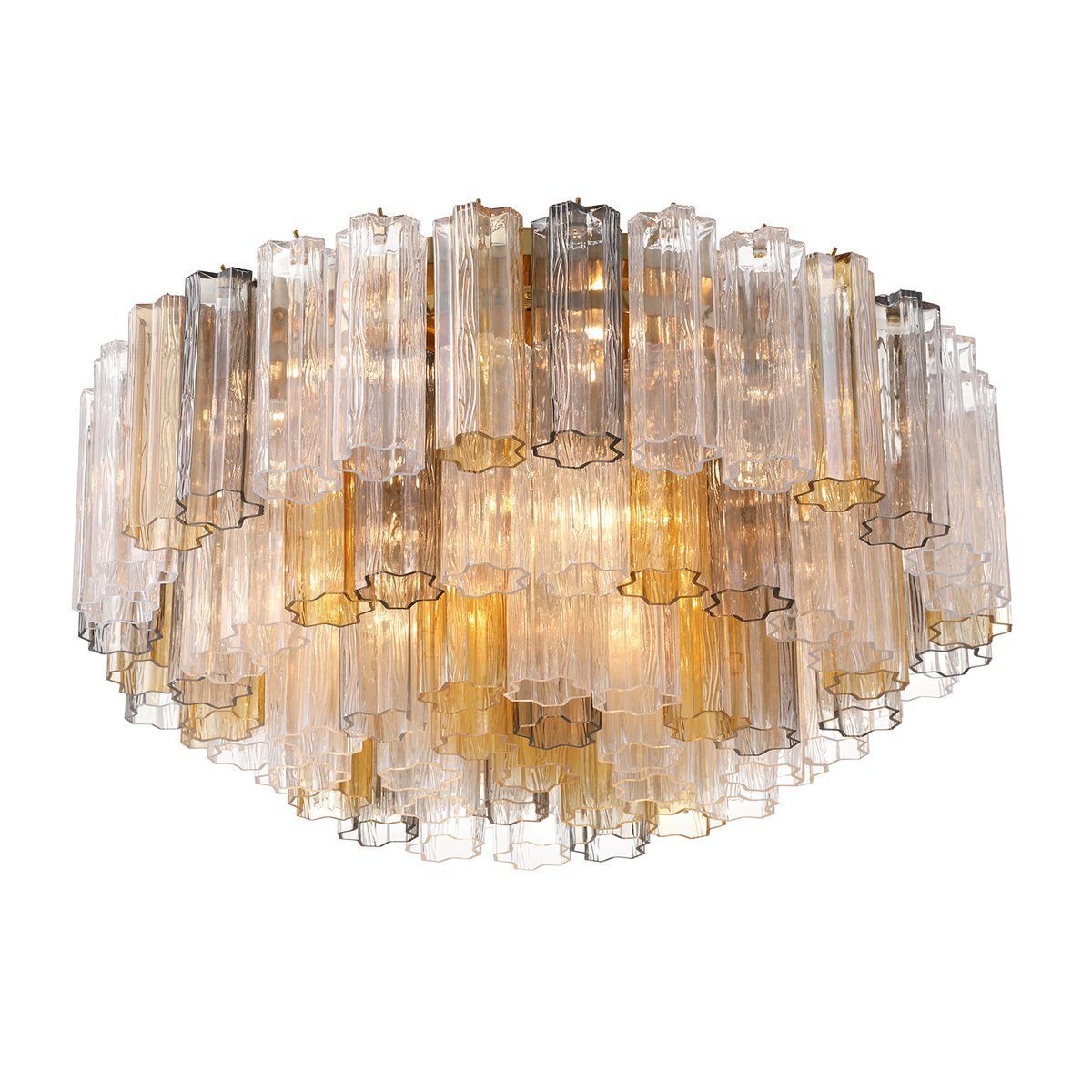 Aurora Ceiling Lamp Glass Tube Layered Amber-Neutral Decor