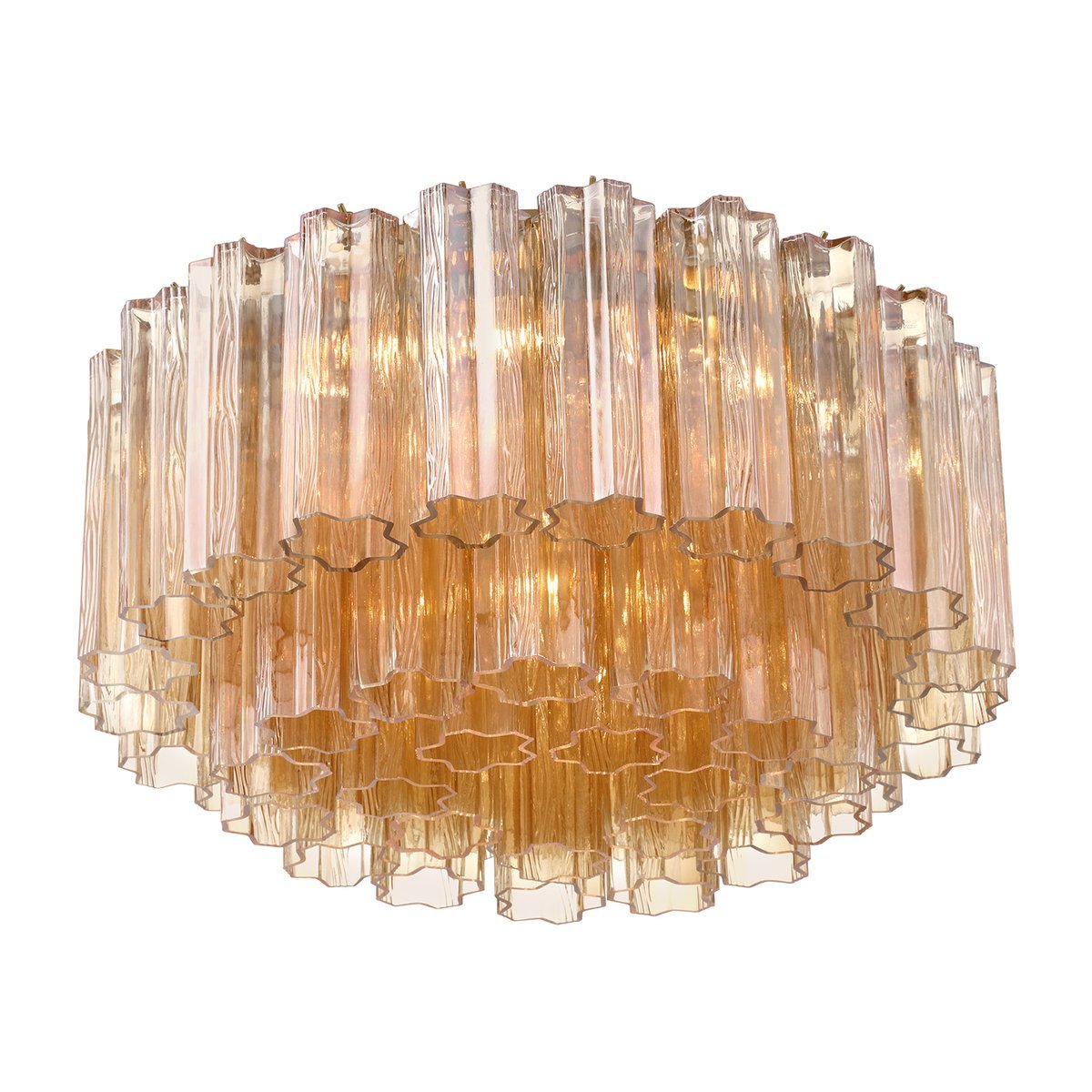 Aurora Ceiling Lamp Glass Tube Layered Amber-Neutral Decor