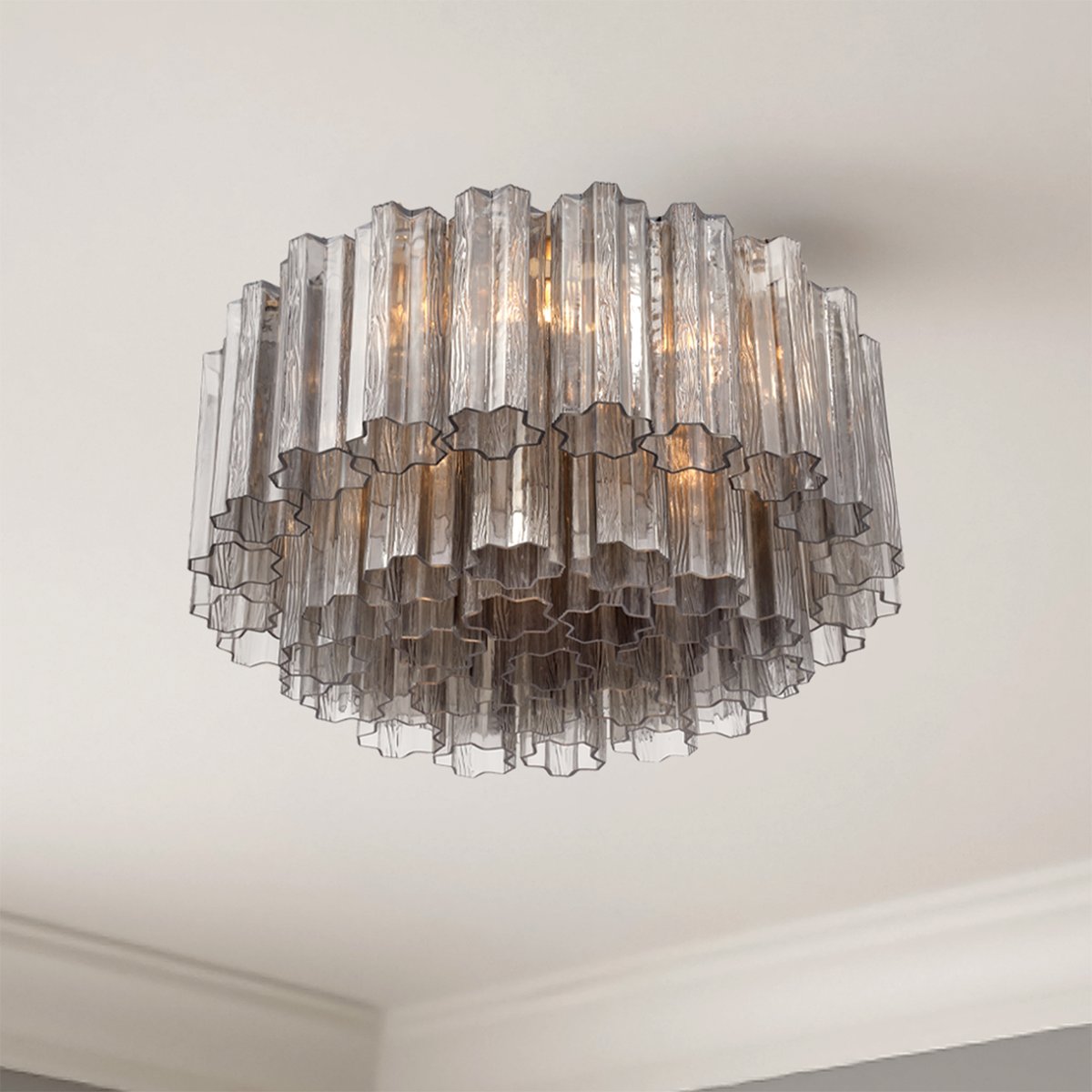 Aurora Ceiling Lamp Glass Tube Layered Amber-Neutral Decor