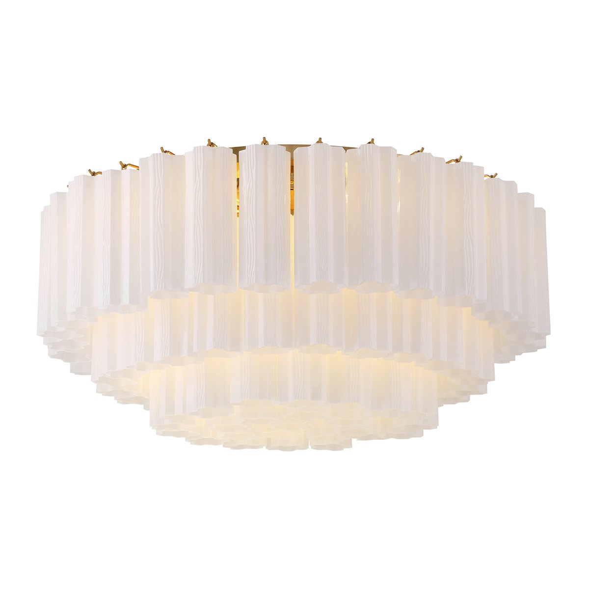 Aurora Ceiling Lamp Glass Tube Layered Amber-Neutral Decor