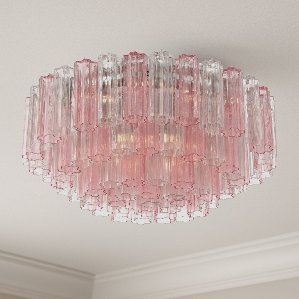 Aurora Ceiling Lamp Glass Tube Layered Amber-Neutral Decor