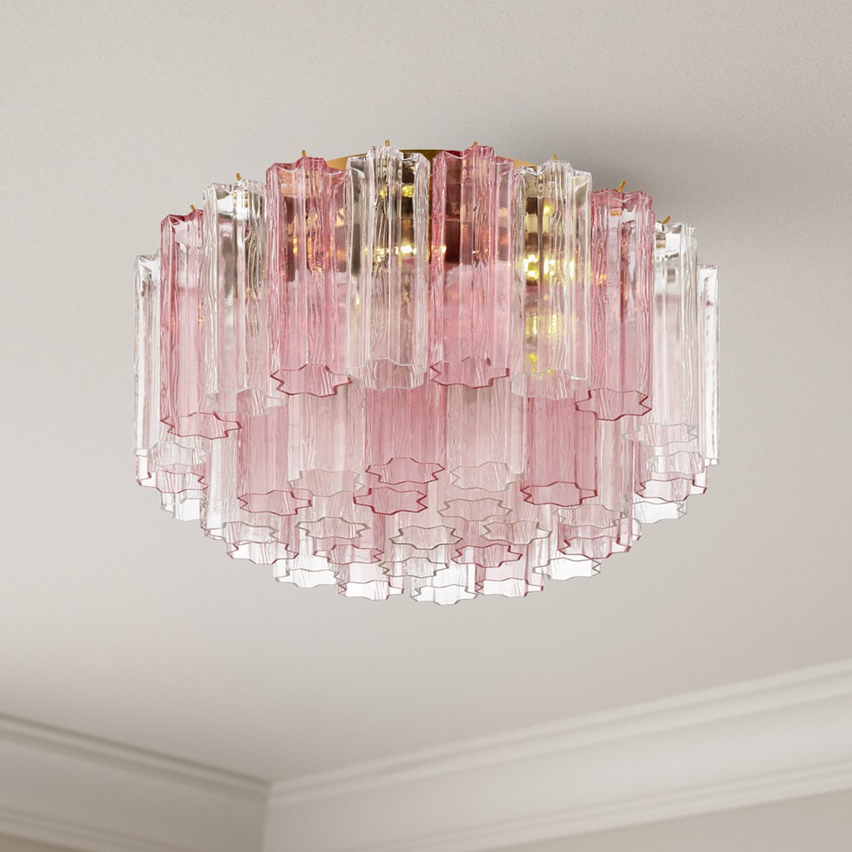 Aurora Ceiling Lamp Glass Tube Layered Amber-Neutral Decor
