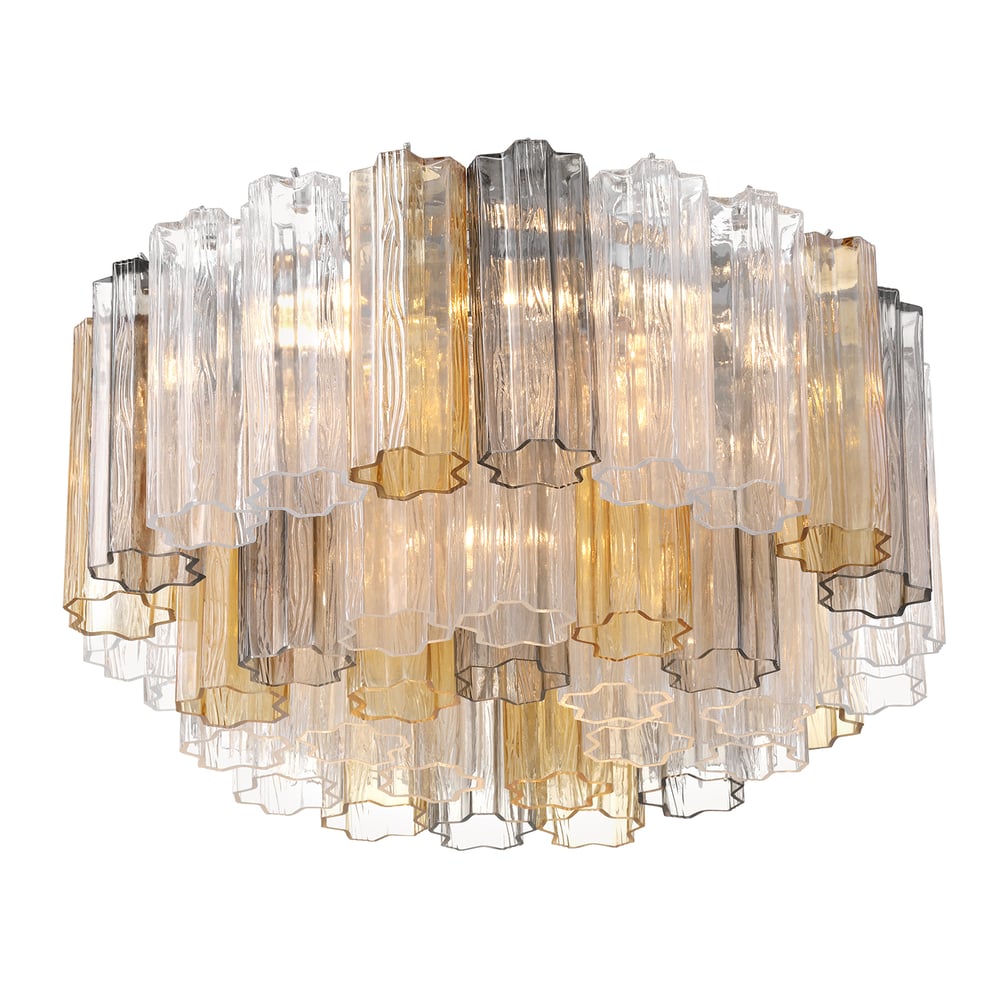 Aurora Ceiling Lamp Glass Tube Layered Amber-Neutral Decor