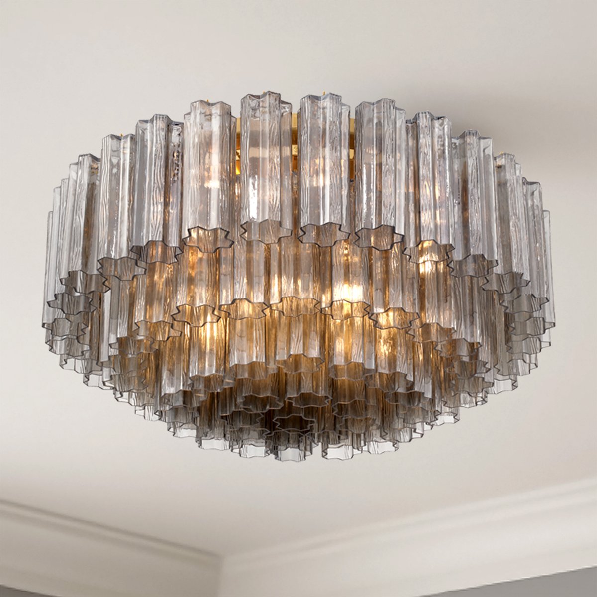 Aurora Ceiling Lamp Glass Tube Layered Amber-Neutral Decor