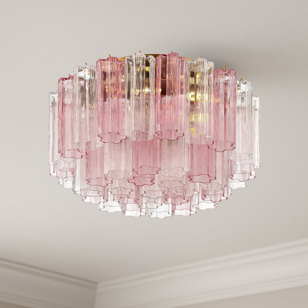 Aurora Ceiling Lamp Glass Tube Layered Amber-Neutral Decor
