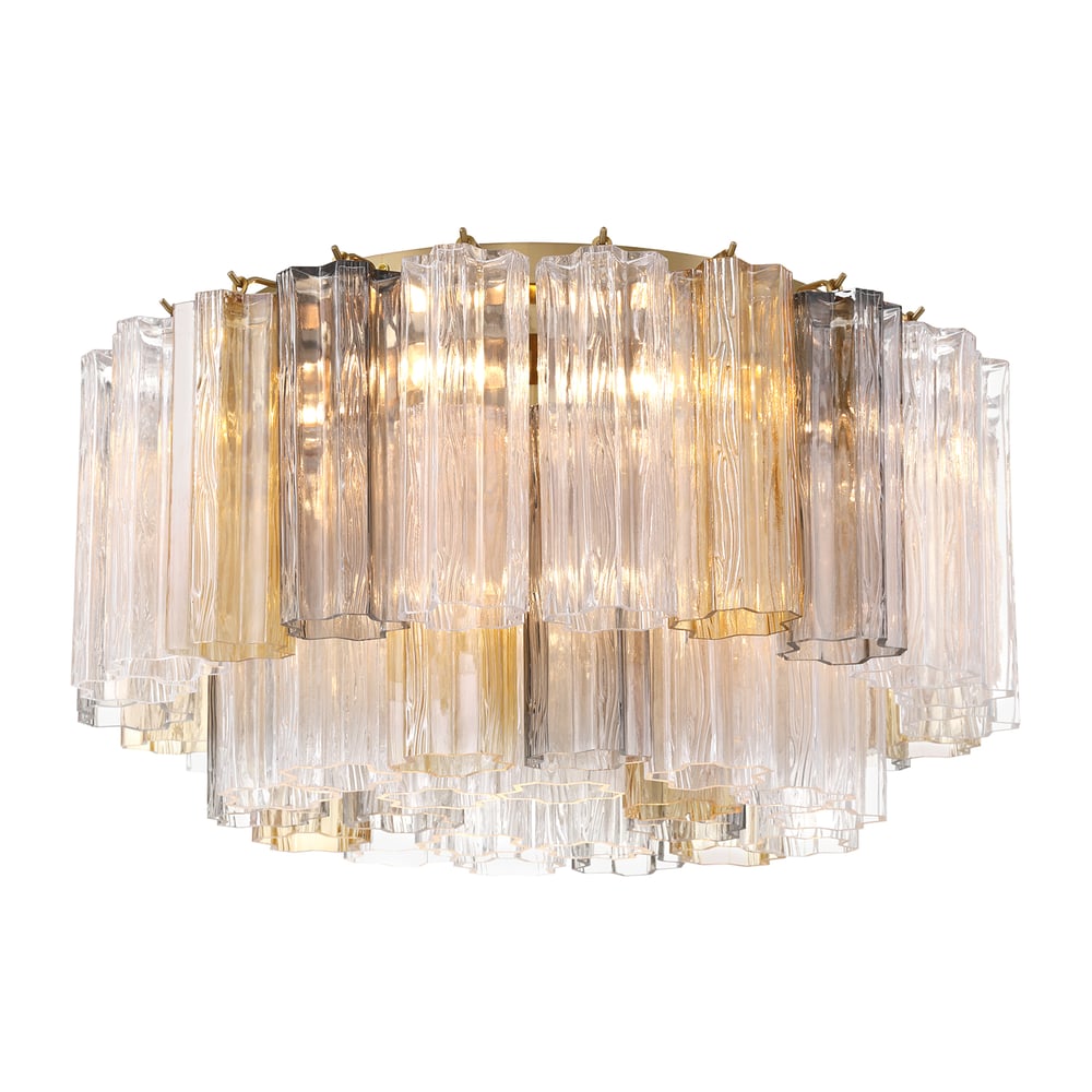 Aurora Ceiling Lamp Glass Tube Layered Amber-Neutral Decor