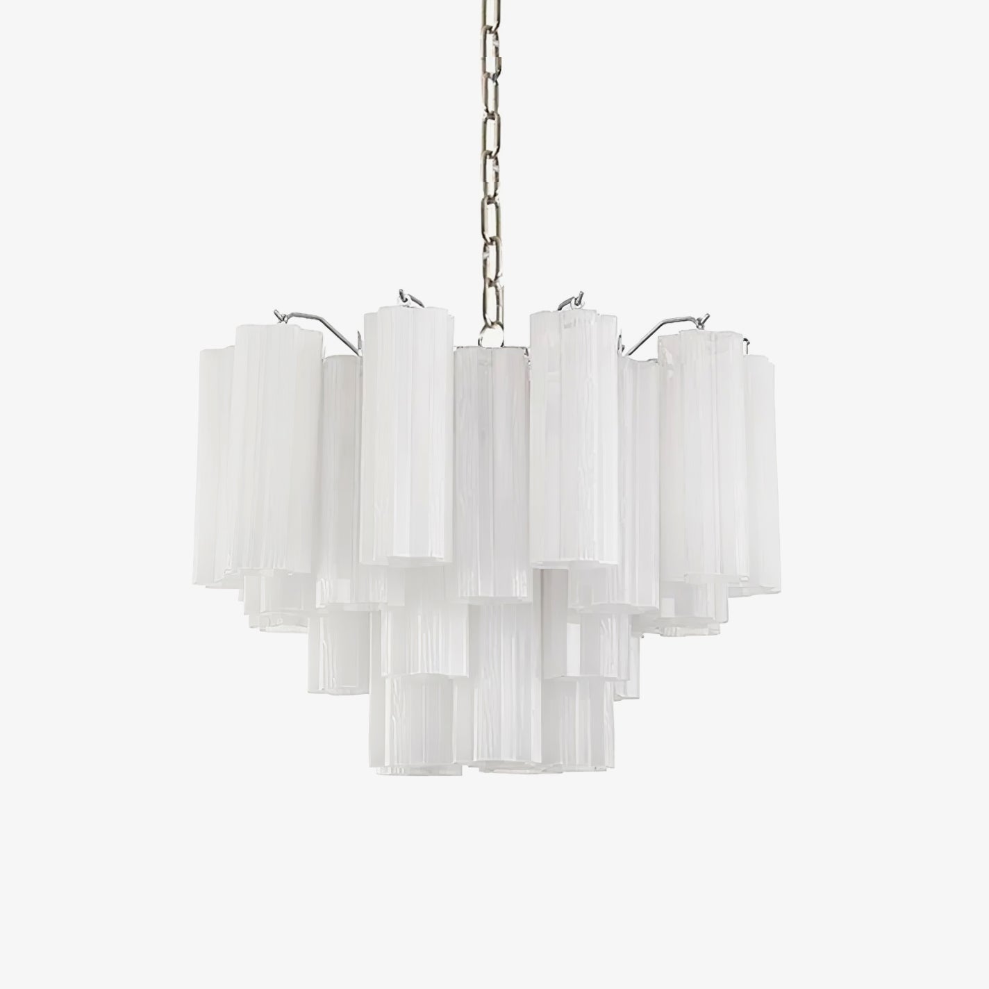 Bryndel Chandelier White Layered Tube-Neutral Decor