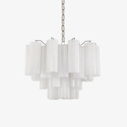 Bryndel Chandelier White Layered Tube-Neutral Decor