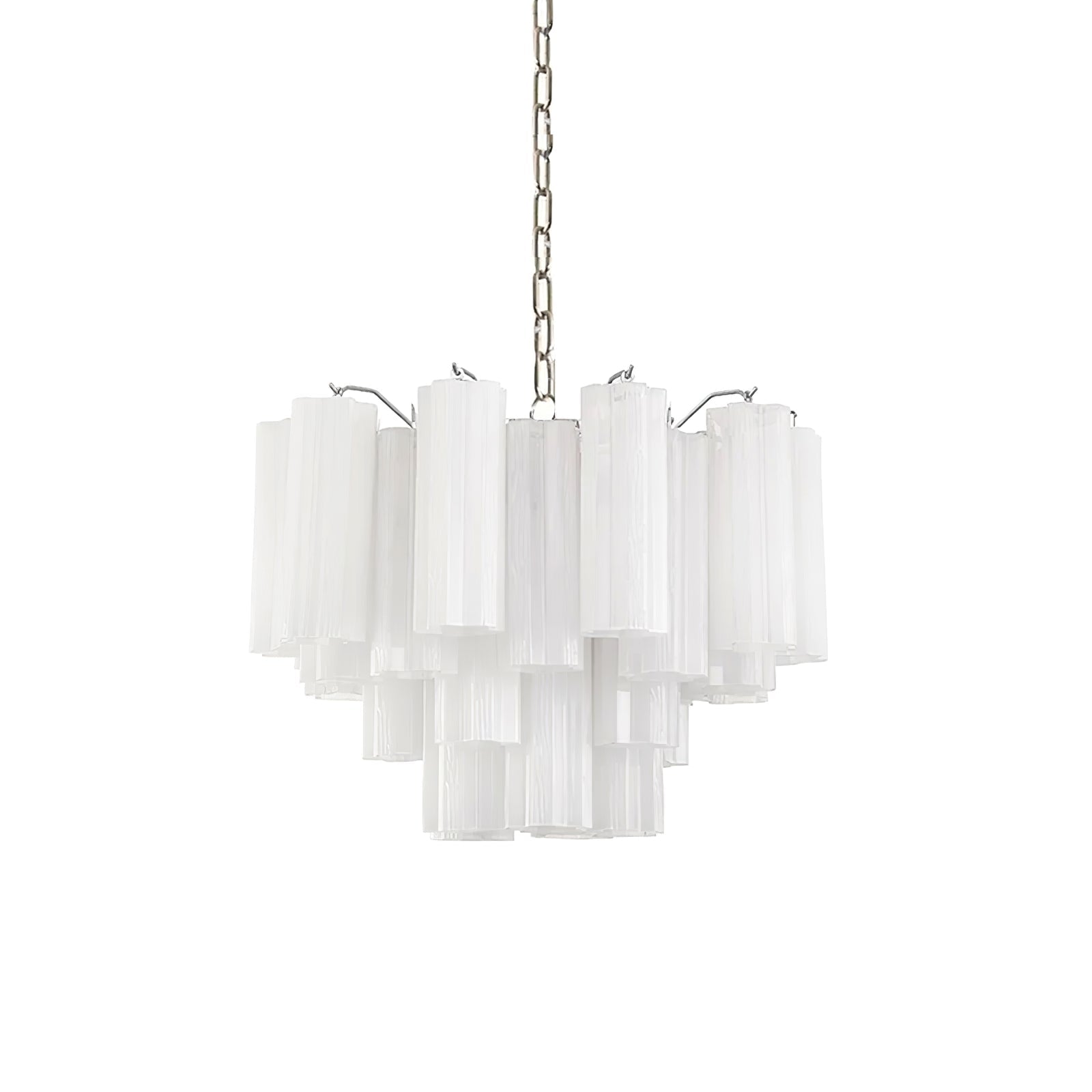 Bryndel Chandelier White Layered Tube-Neutral Decor