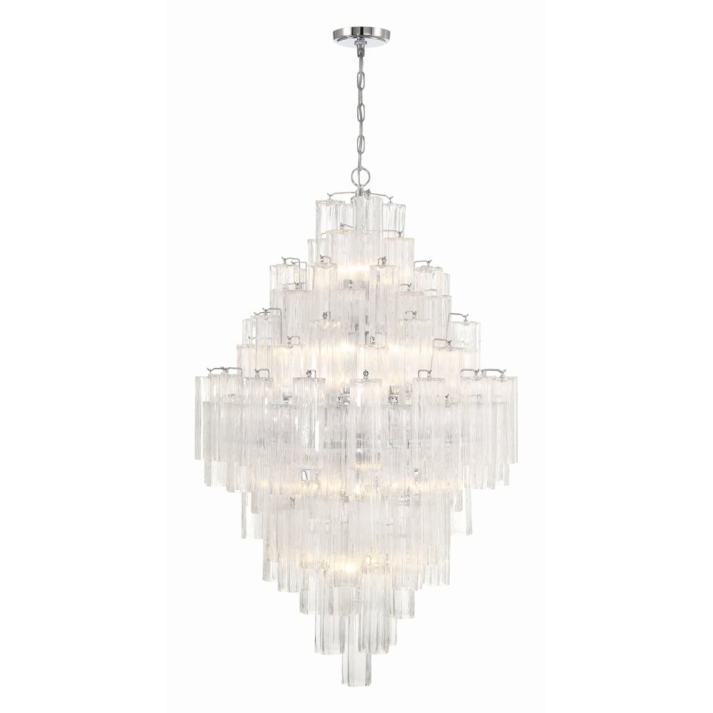 Aurora Diamond Chandelier Glass Tube Layered Amber-Neutral Decor